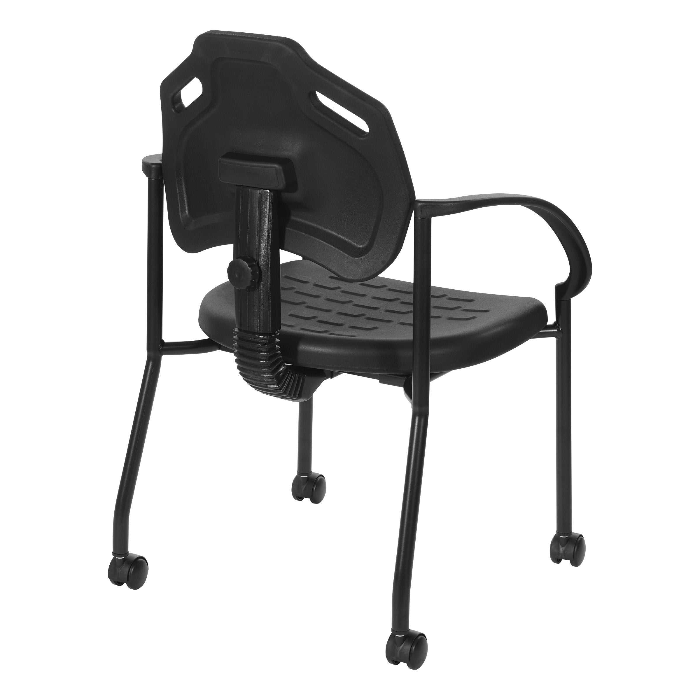 Guest Chair with Casters - Black