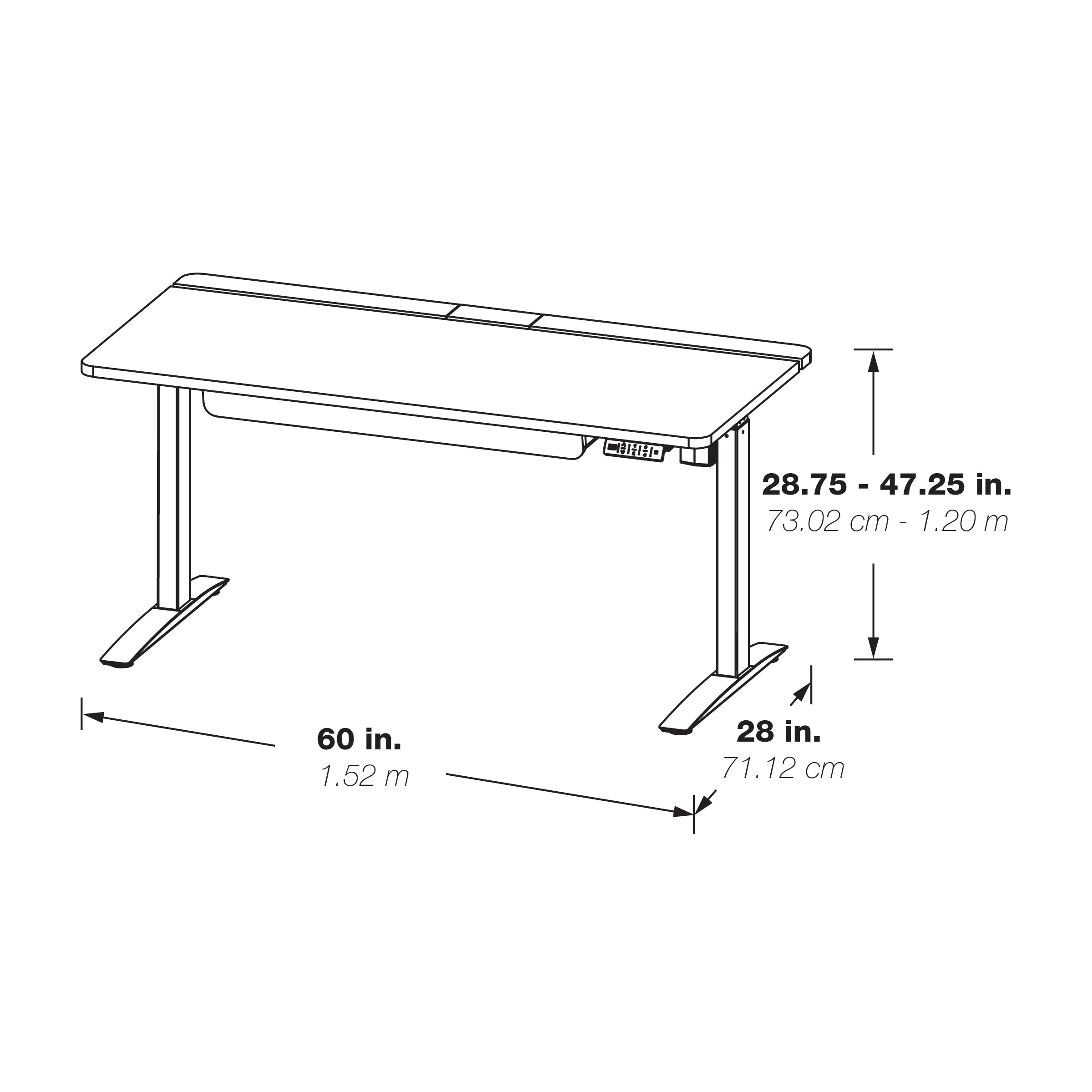 Kilo Electric Battlestation Desk - Grey