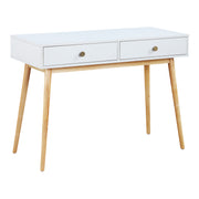 Kayla Mid-Century Writing Desk - White/Light Wood