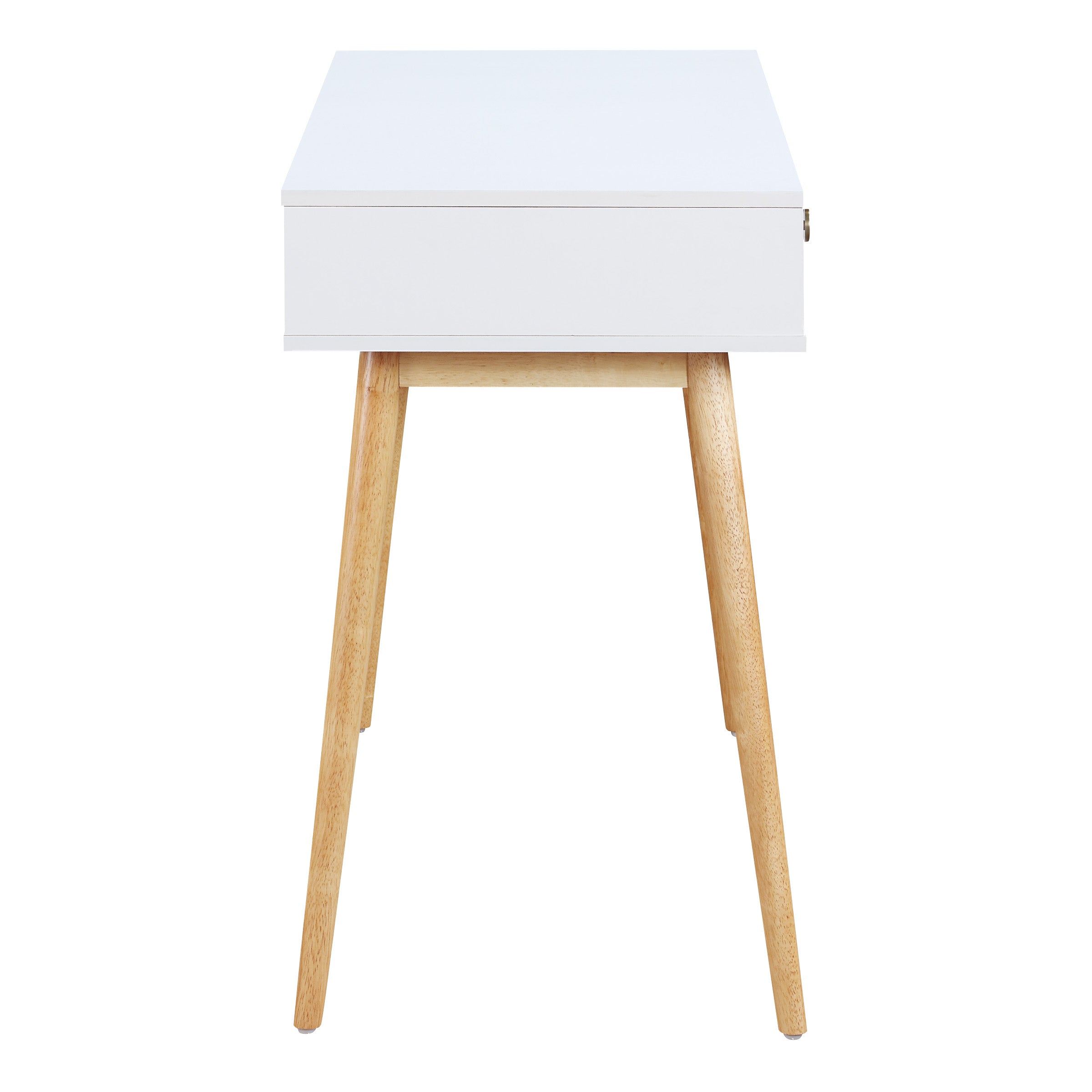 Kayla Mid-Century Writing Desk - White/Light Wood