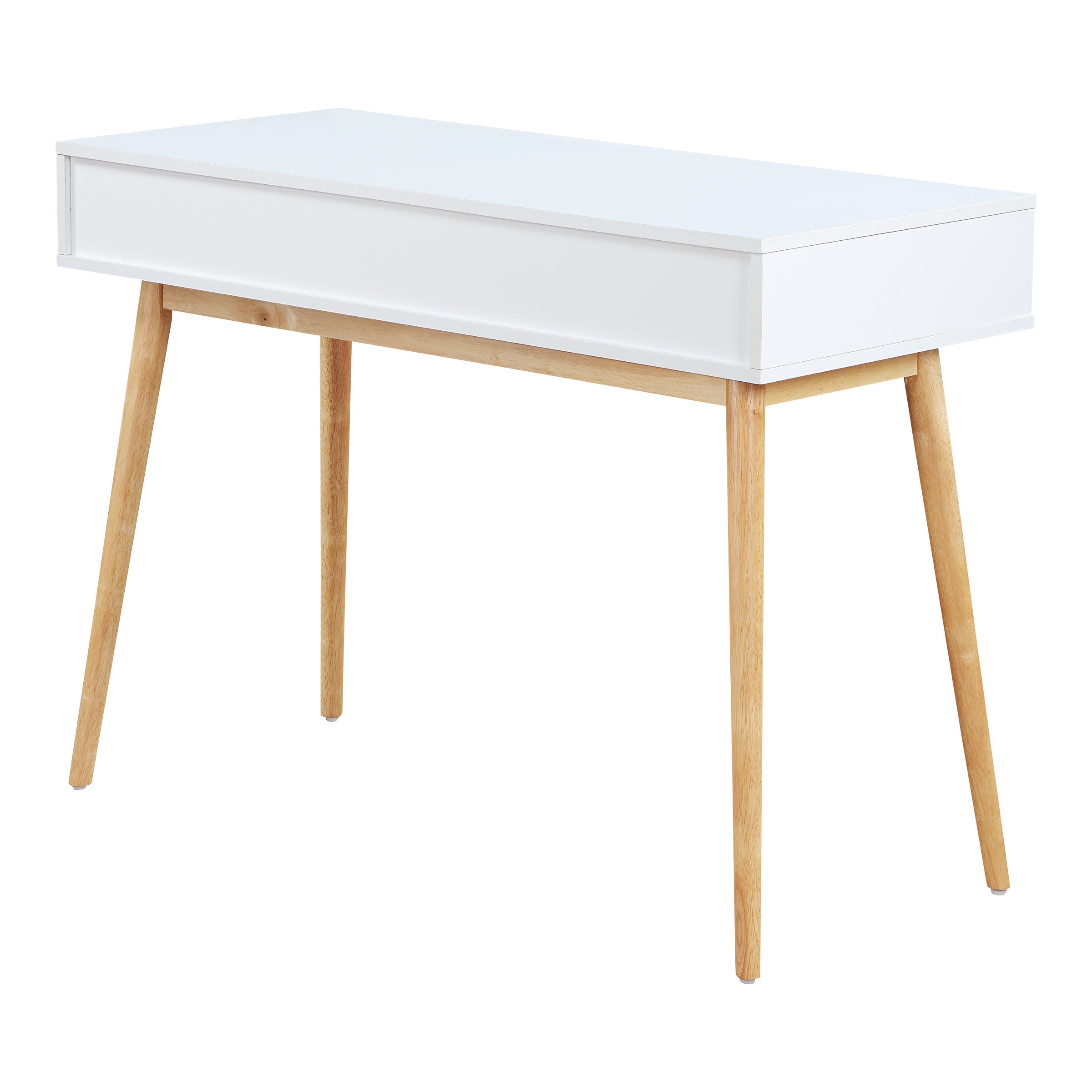 Kayla Mid-Century Writing Desk - White/Light Wood