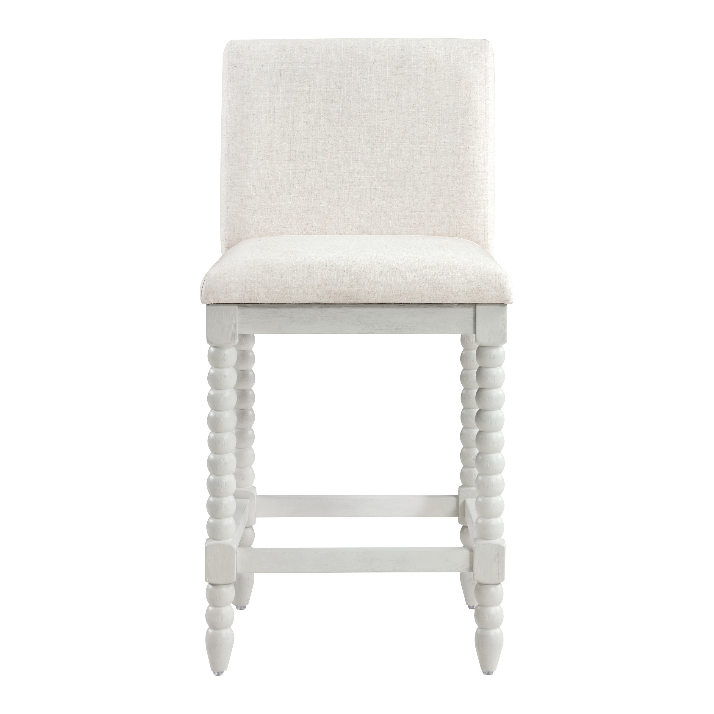 Kaylee 26 Spindle Counter Stool - Linen / Antique White