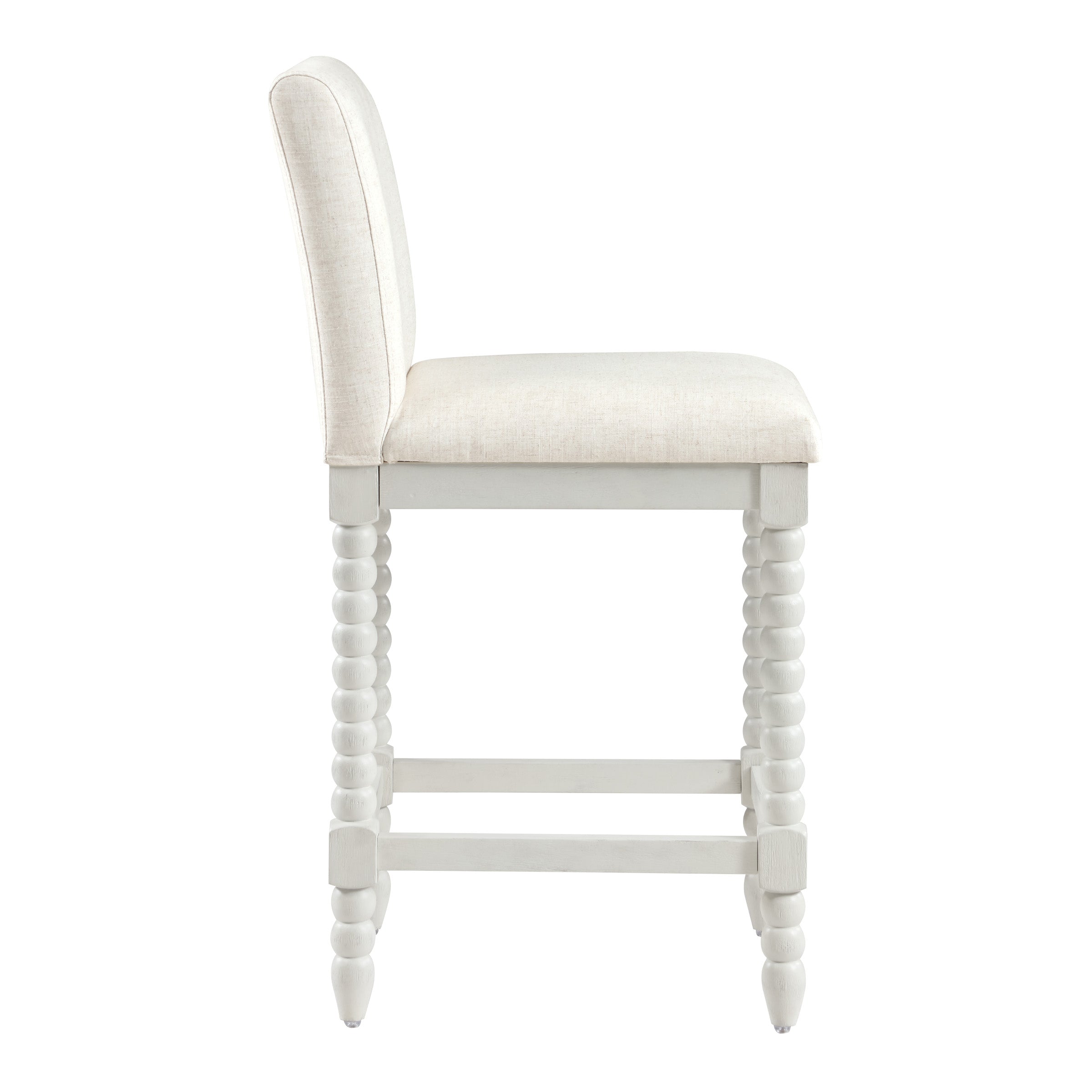 Kaylee 26 Spindle Counter Stool - Linen / Antique White