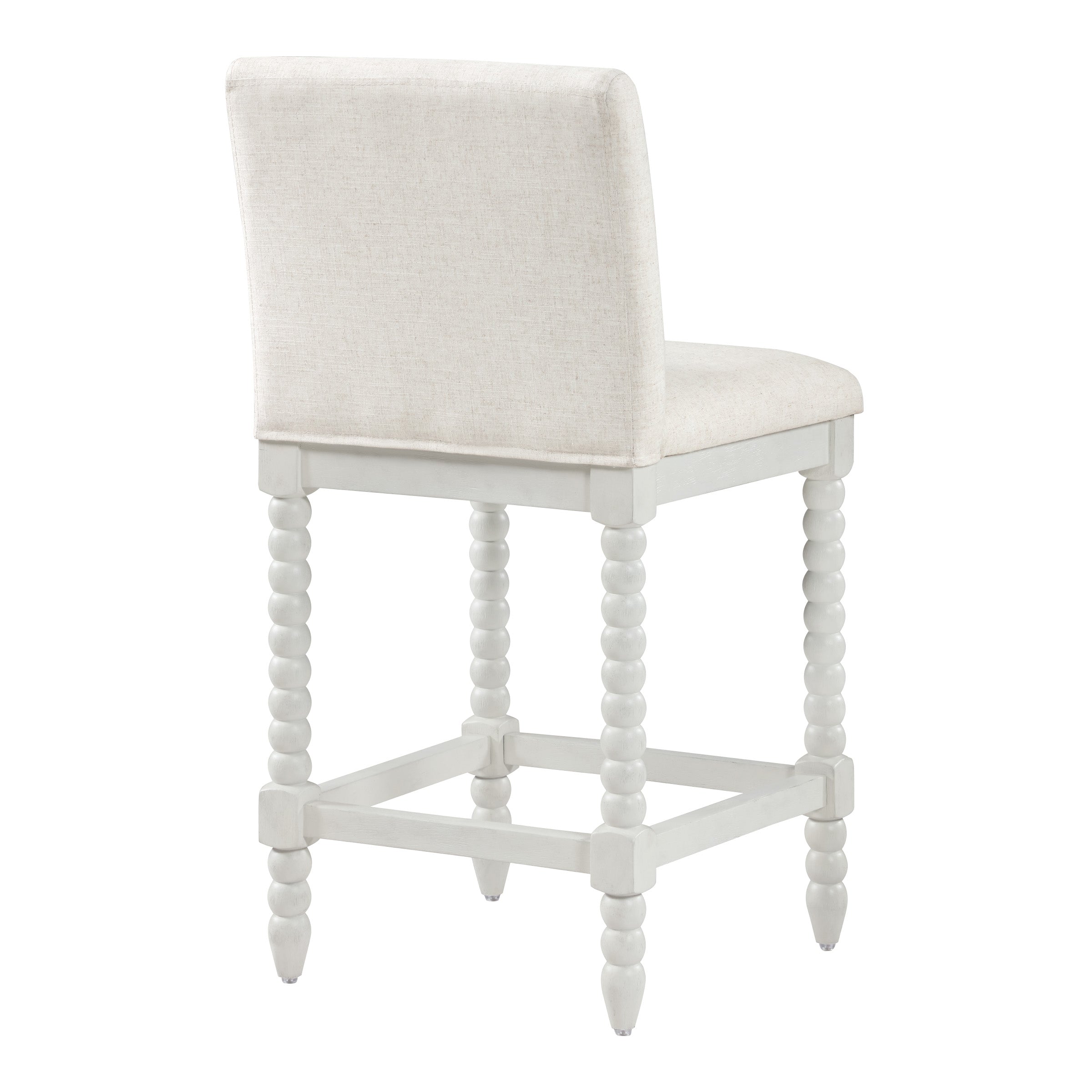 Kaylee 26 Spindle Counter Stool - Linen / Antique White