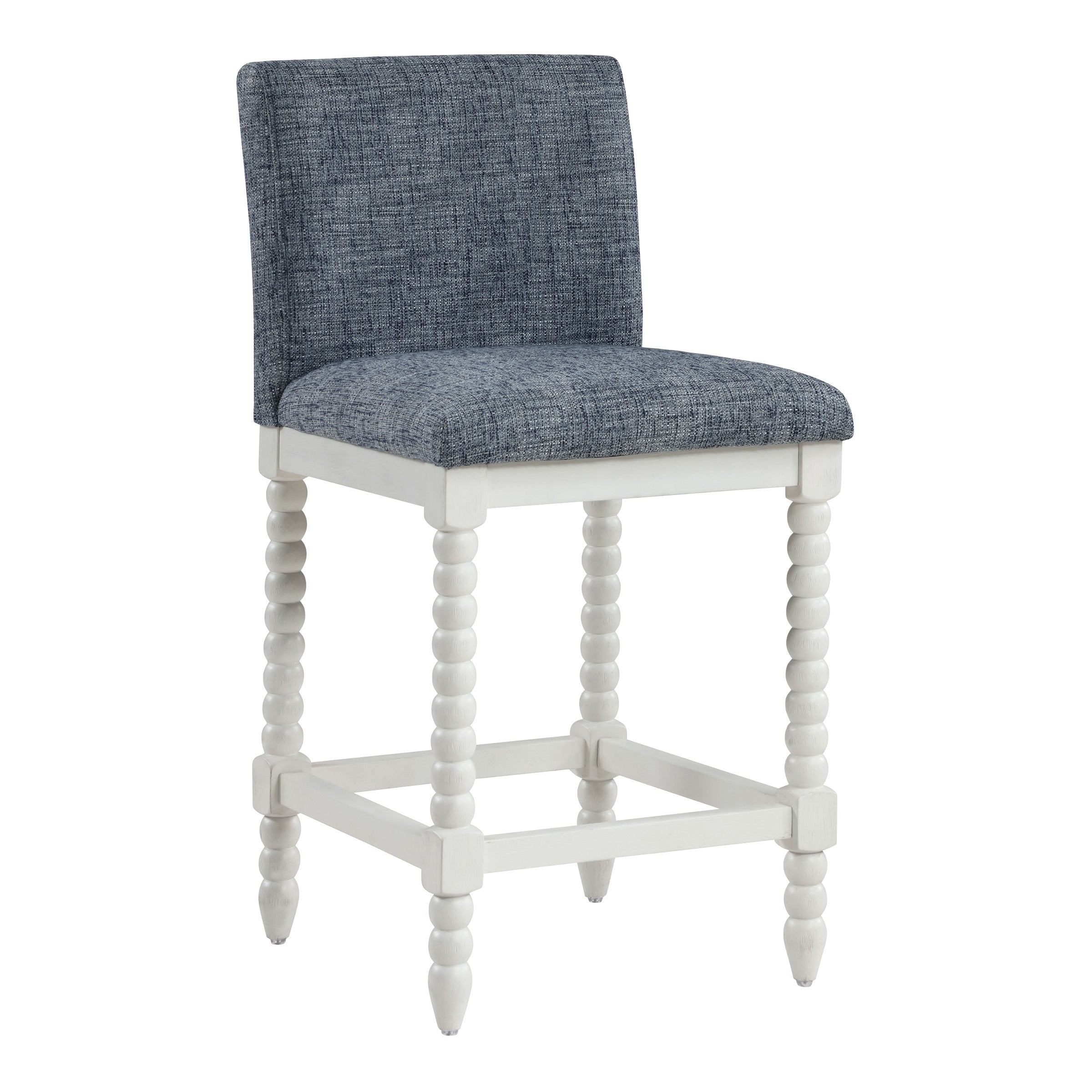 Kaylee 26 Spindle Counter Stool - Indigo / Antique White