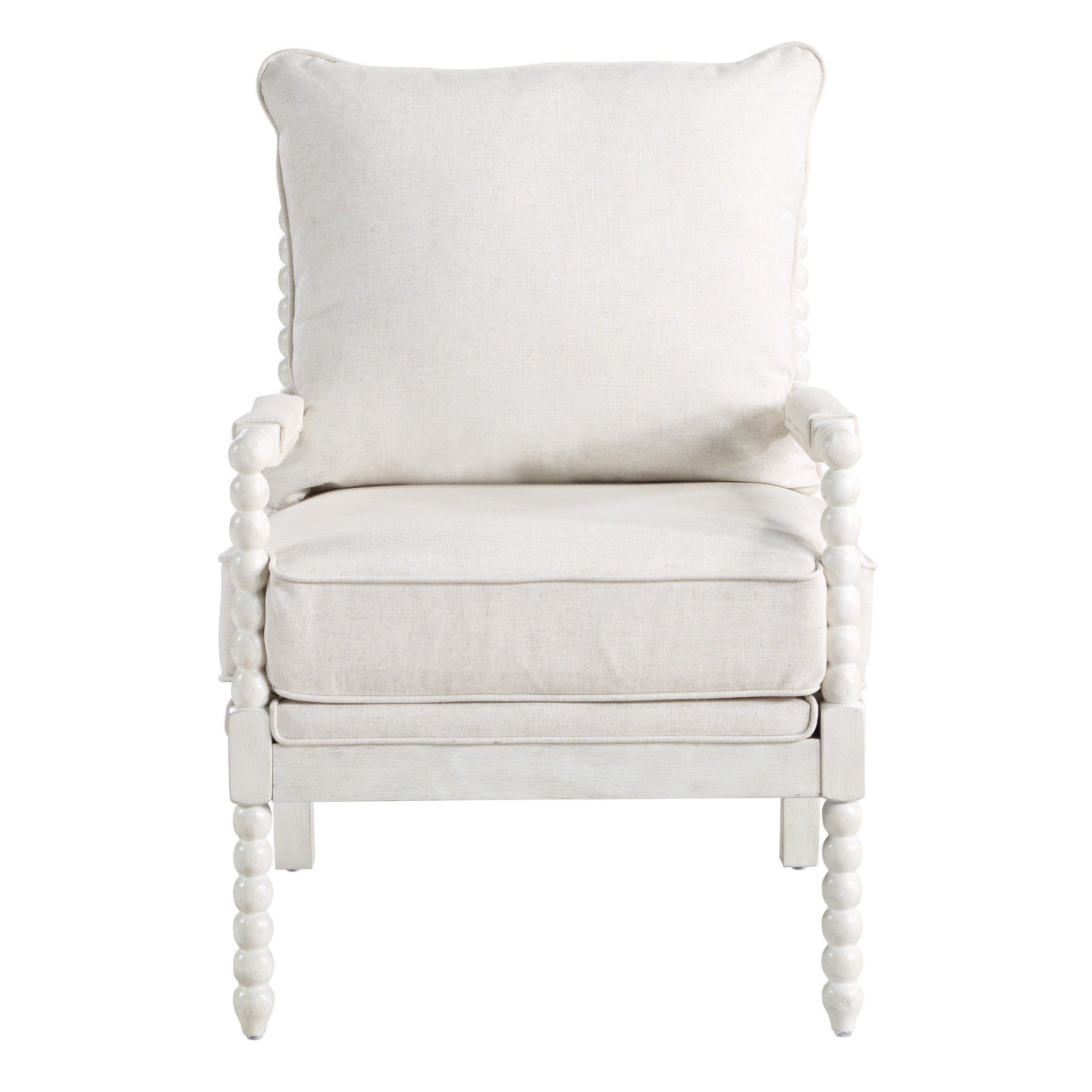 Kaylee Spindle Chair - White Linen