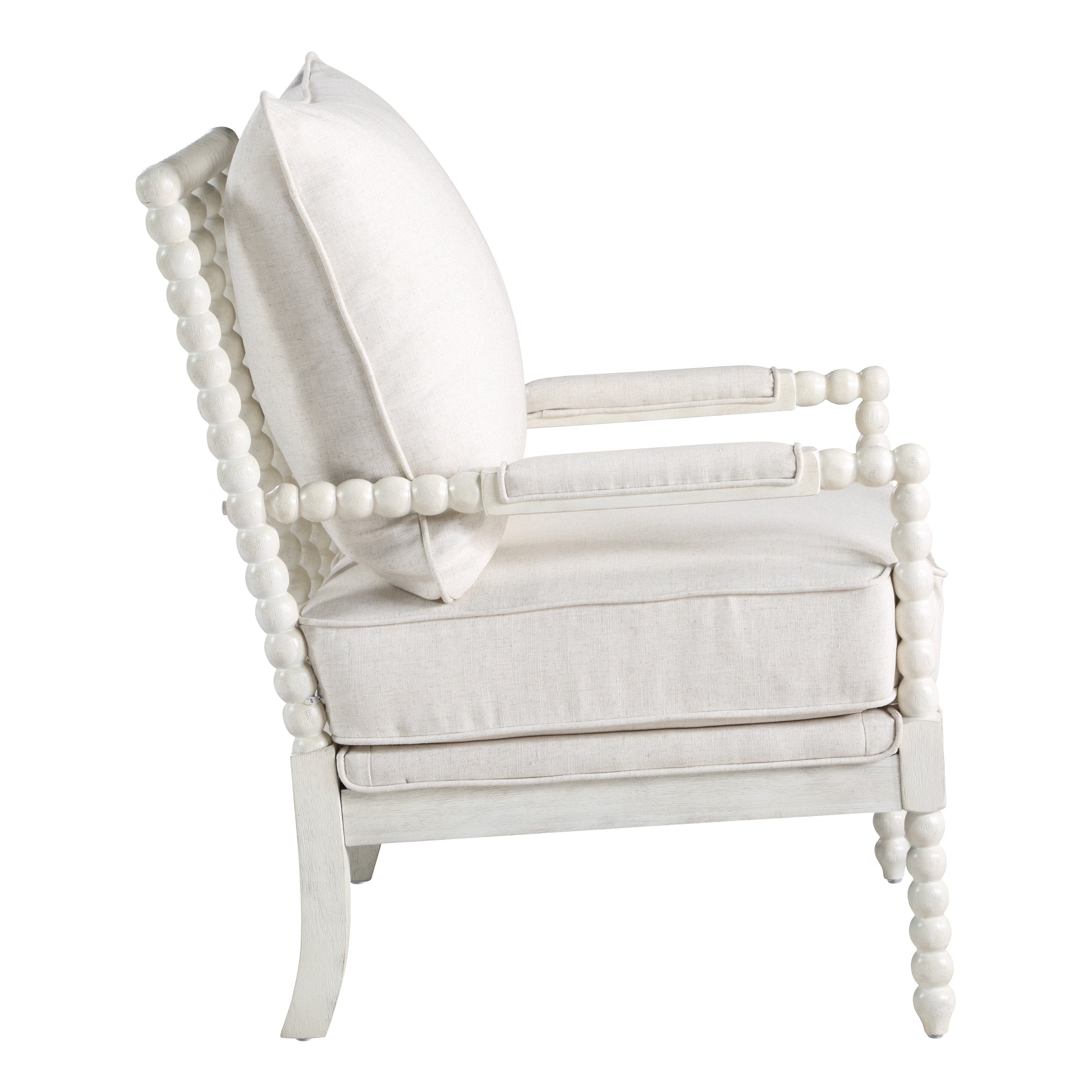 Kaylee Spindle Chair - White Linen