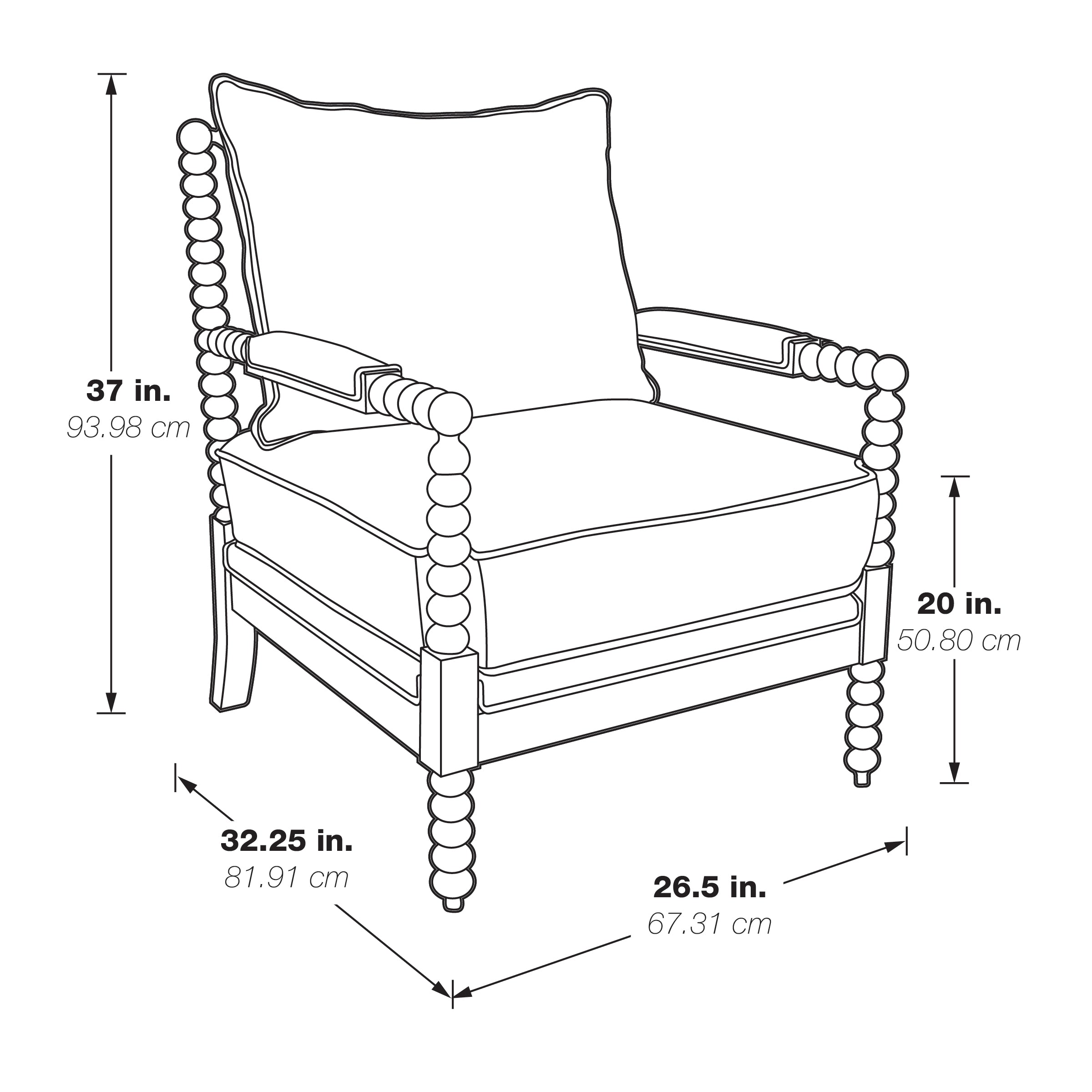 Kaylee Spindle Chair - Indigo
