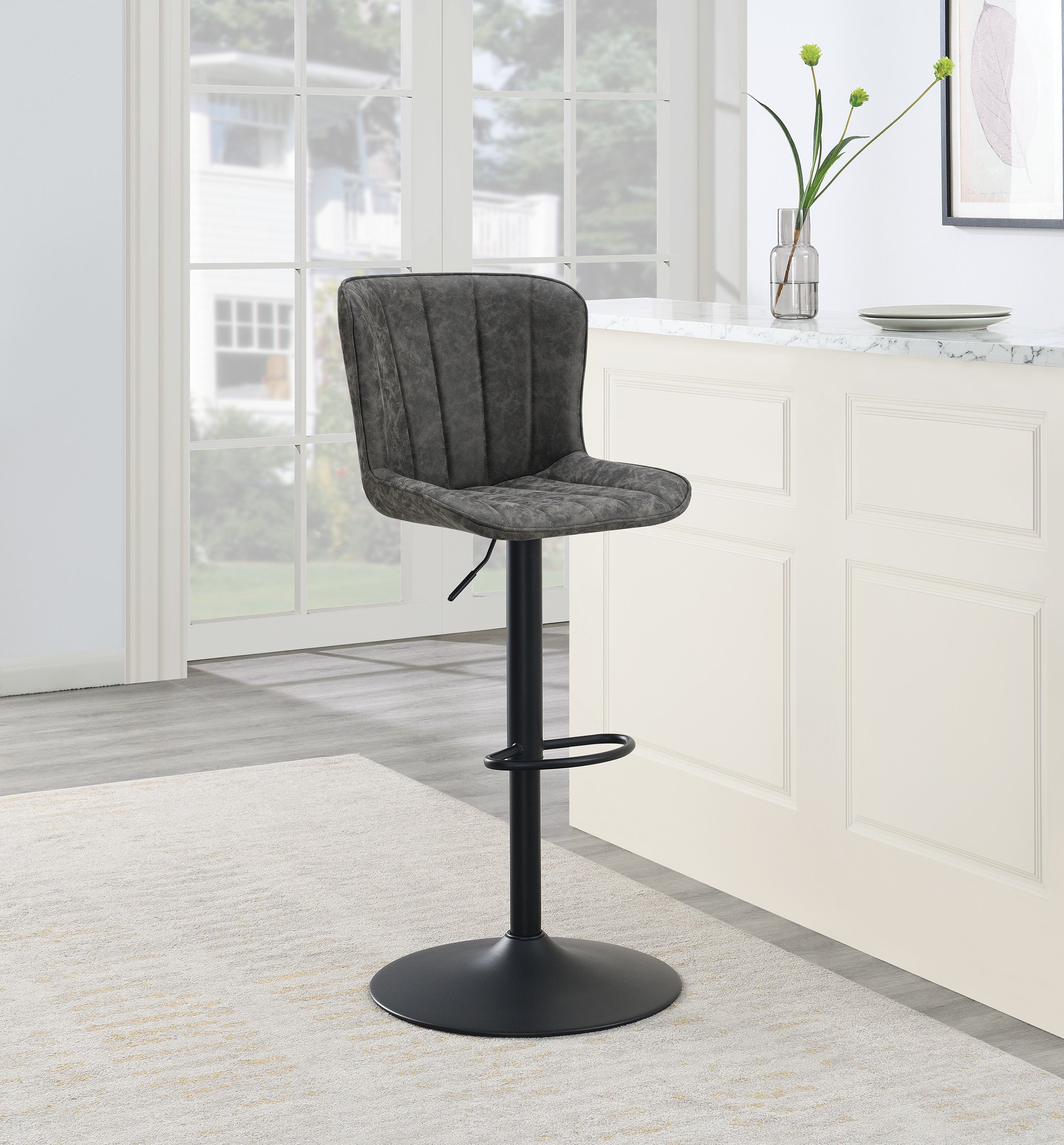 Kirkdale Height Adj Stool 2Pk - Charcoal