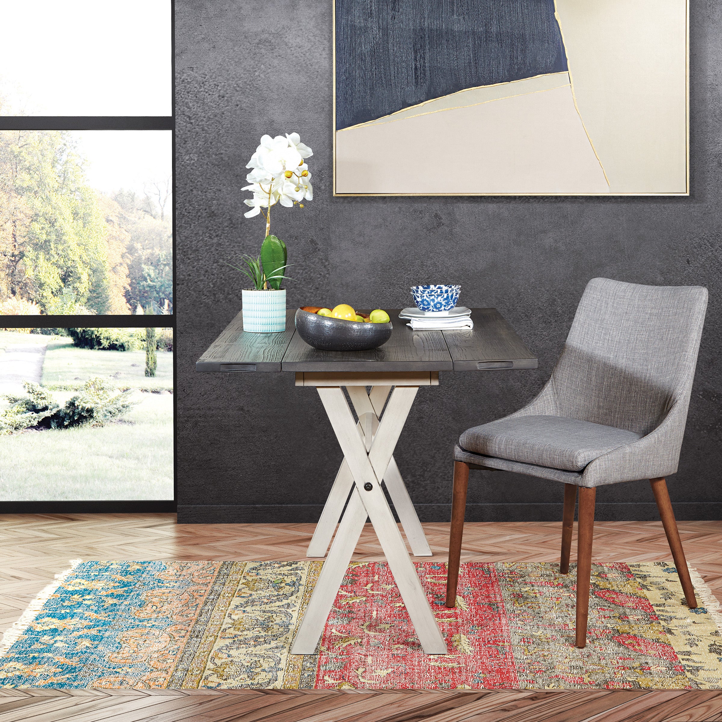 Kristen Flip Top Table - Charcoal