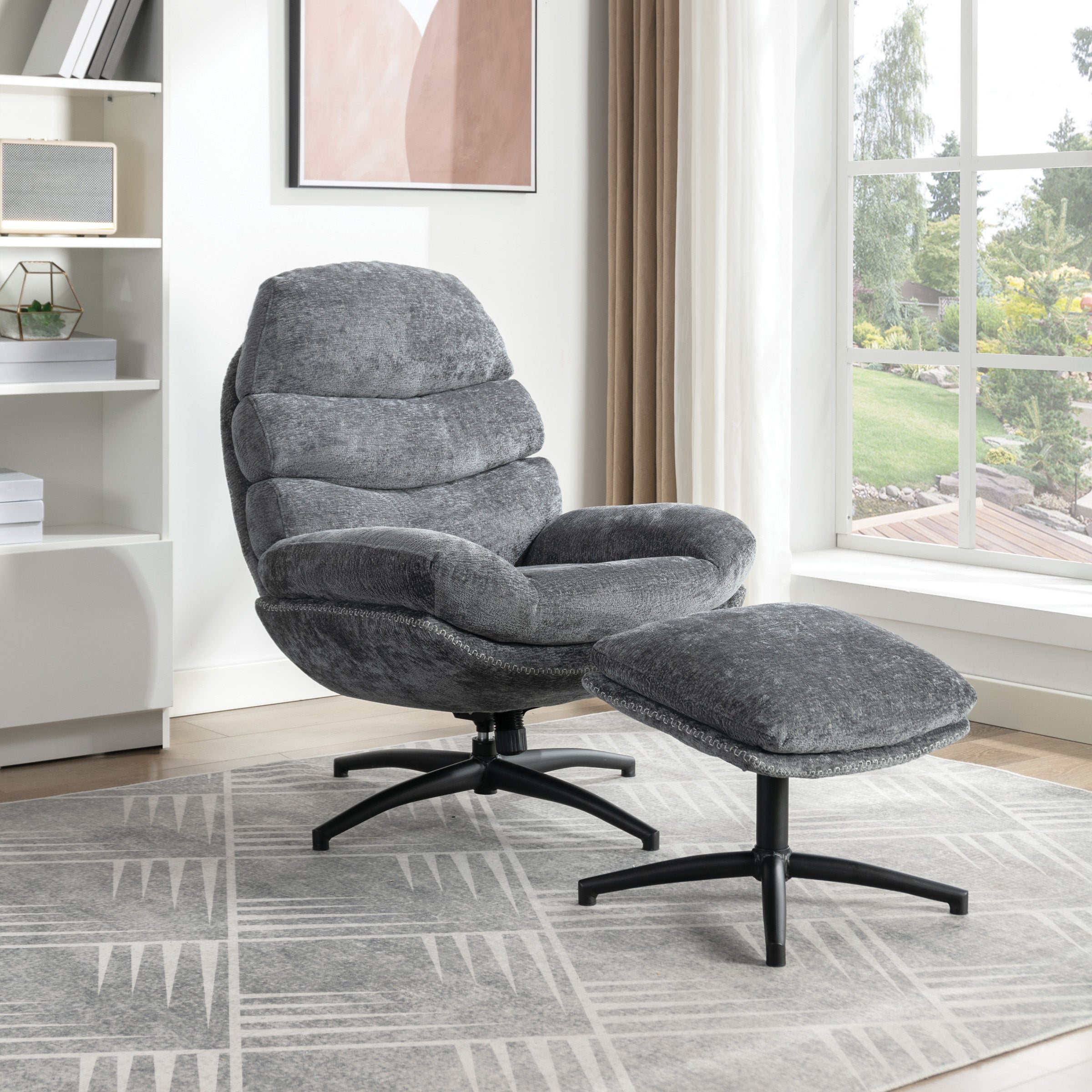 Kerry Swivel Lounge Chair - Grey