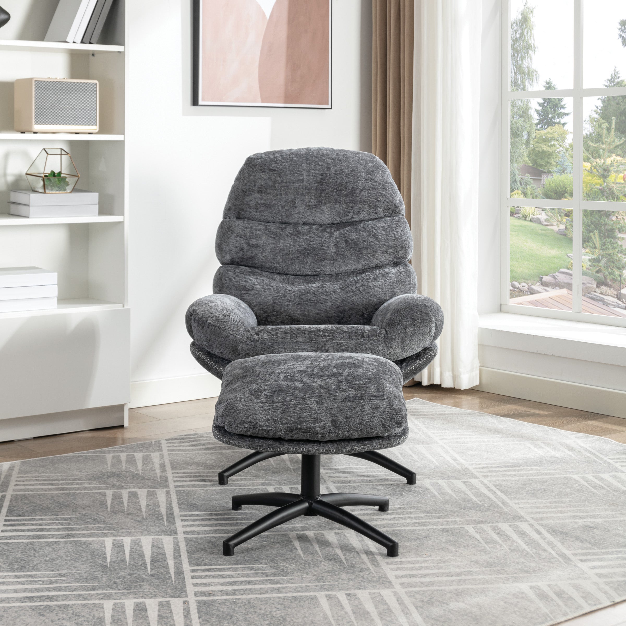 Kerry Swivel Lounge Chair - Grey