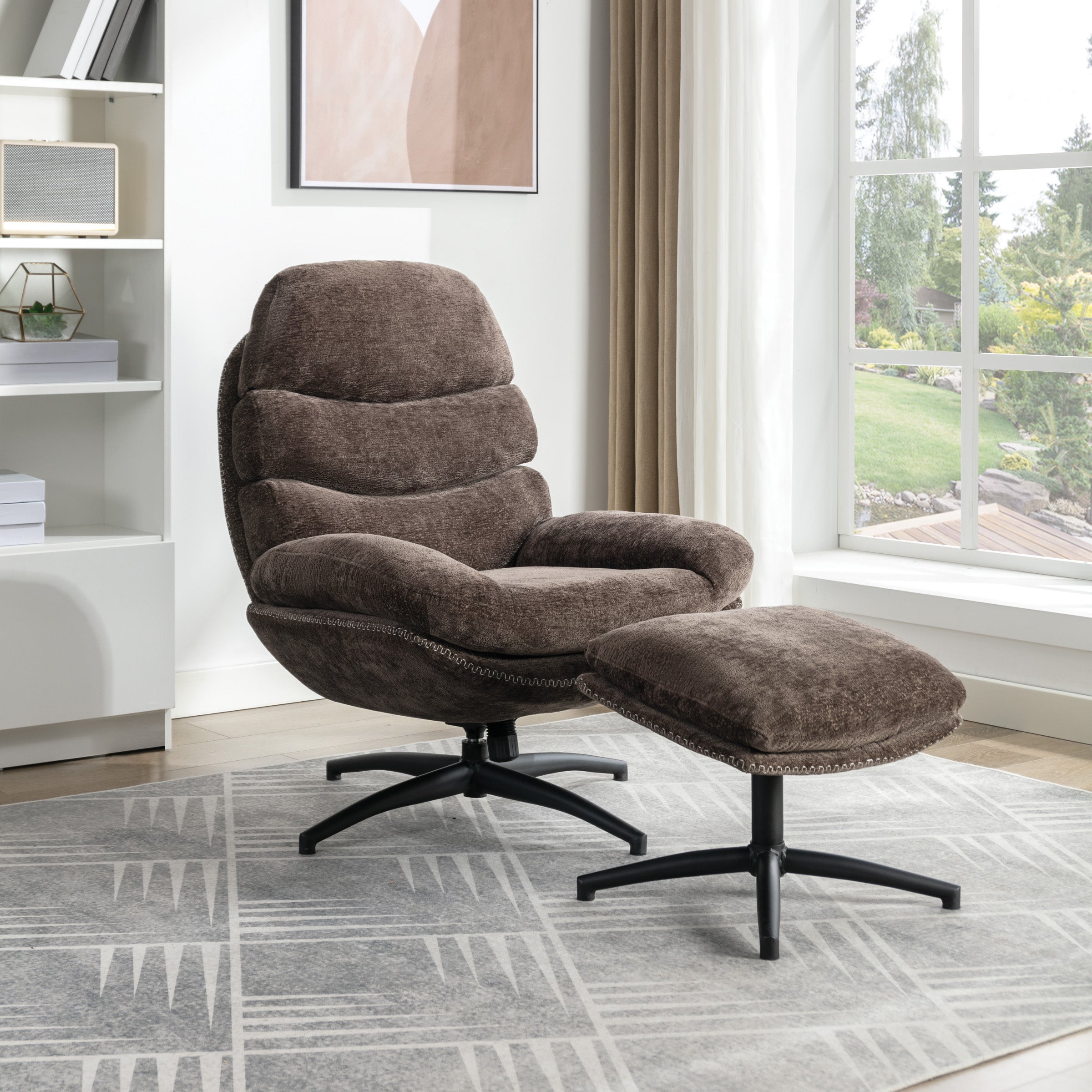 Kerry Swivel Lounge Chair - Brown