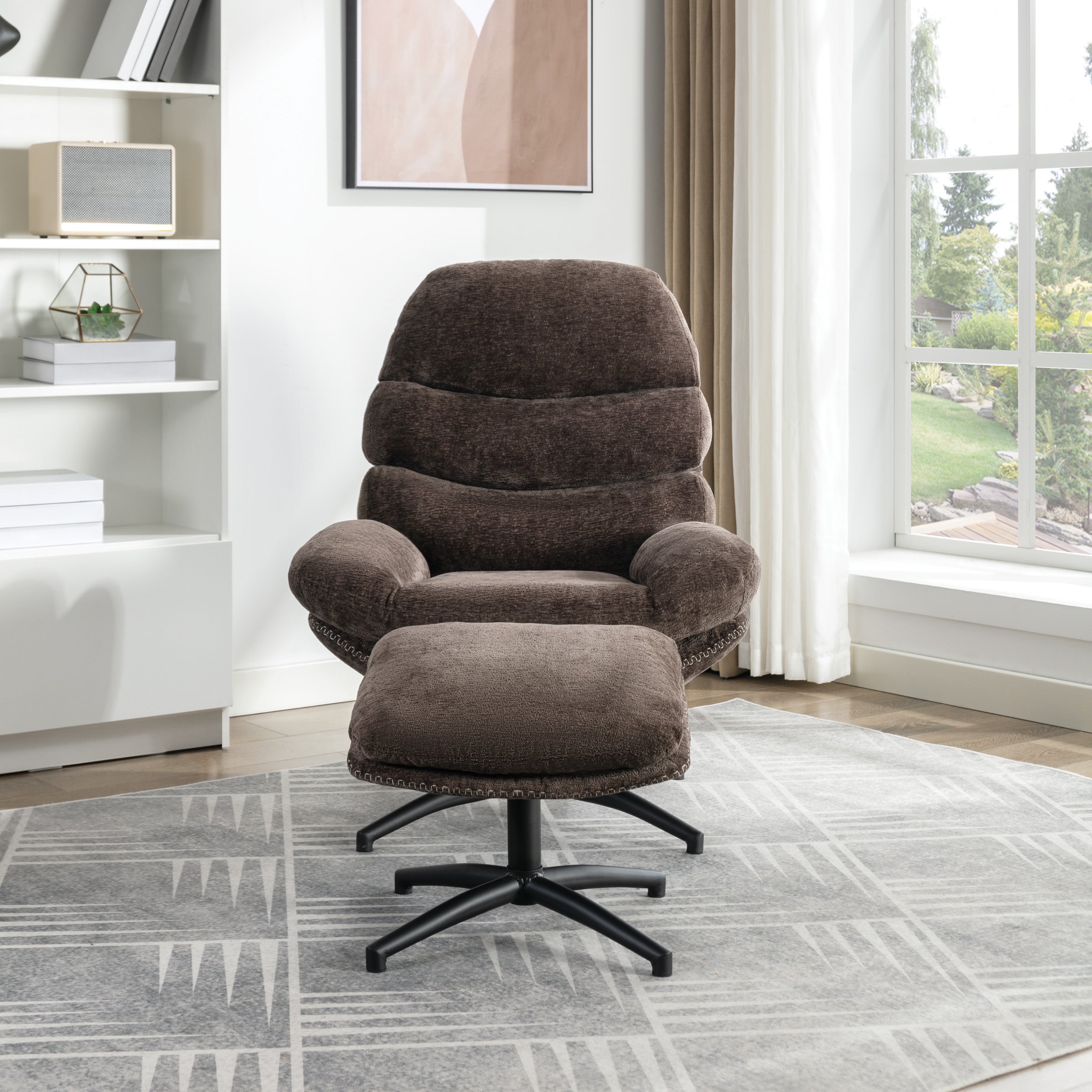 Kerry Swivel Lounge Chair - Brown