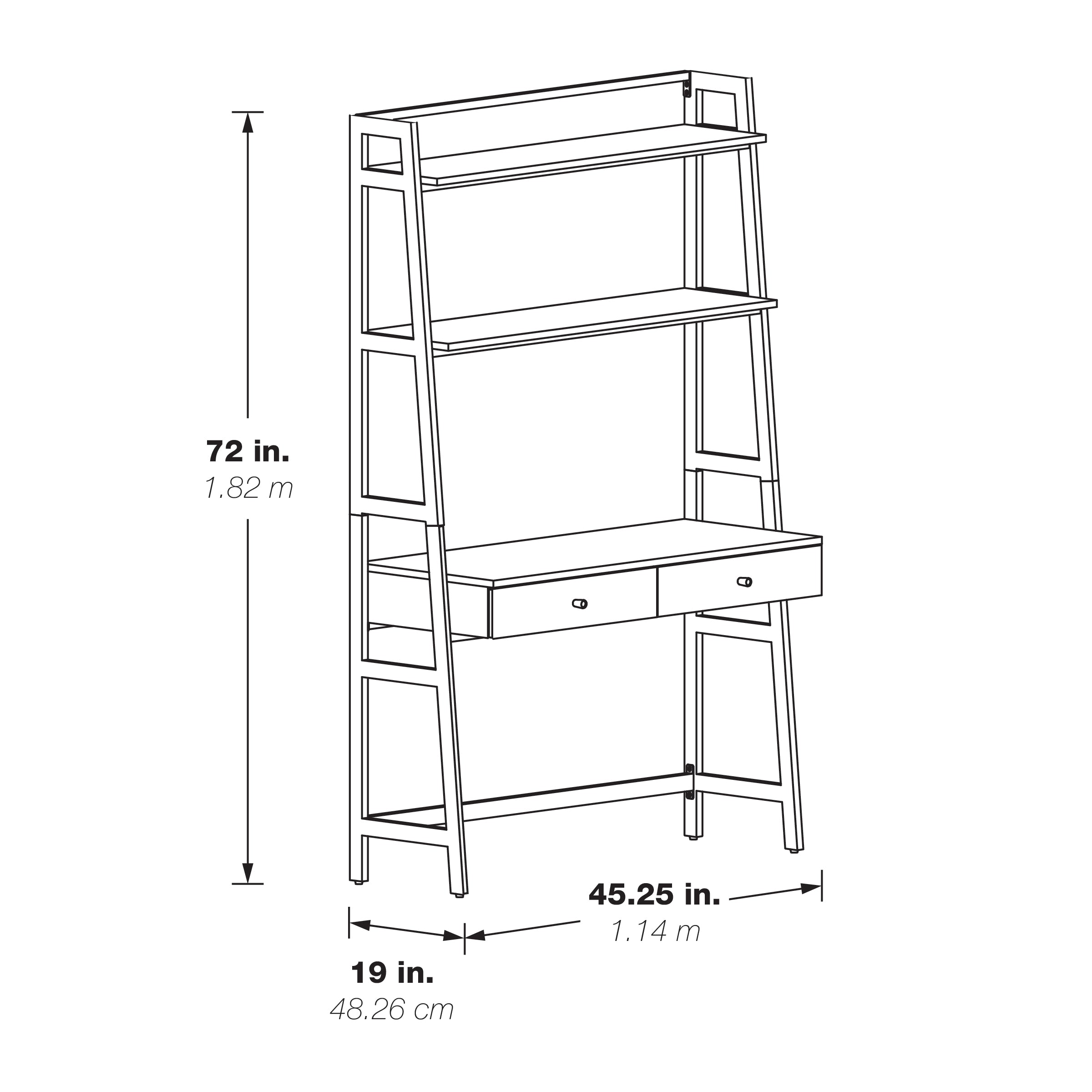 Lancaster 45" Ladder Desk - Majestic Walnut
