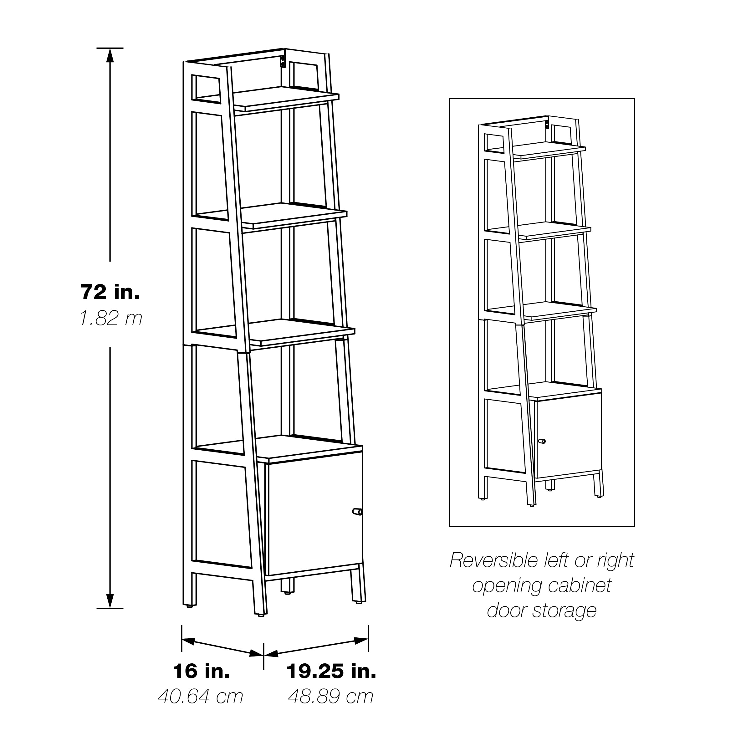 Lancaster 72" Ladder Bookcase - Majestic Walnut