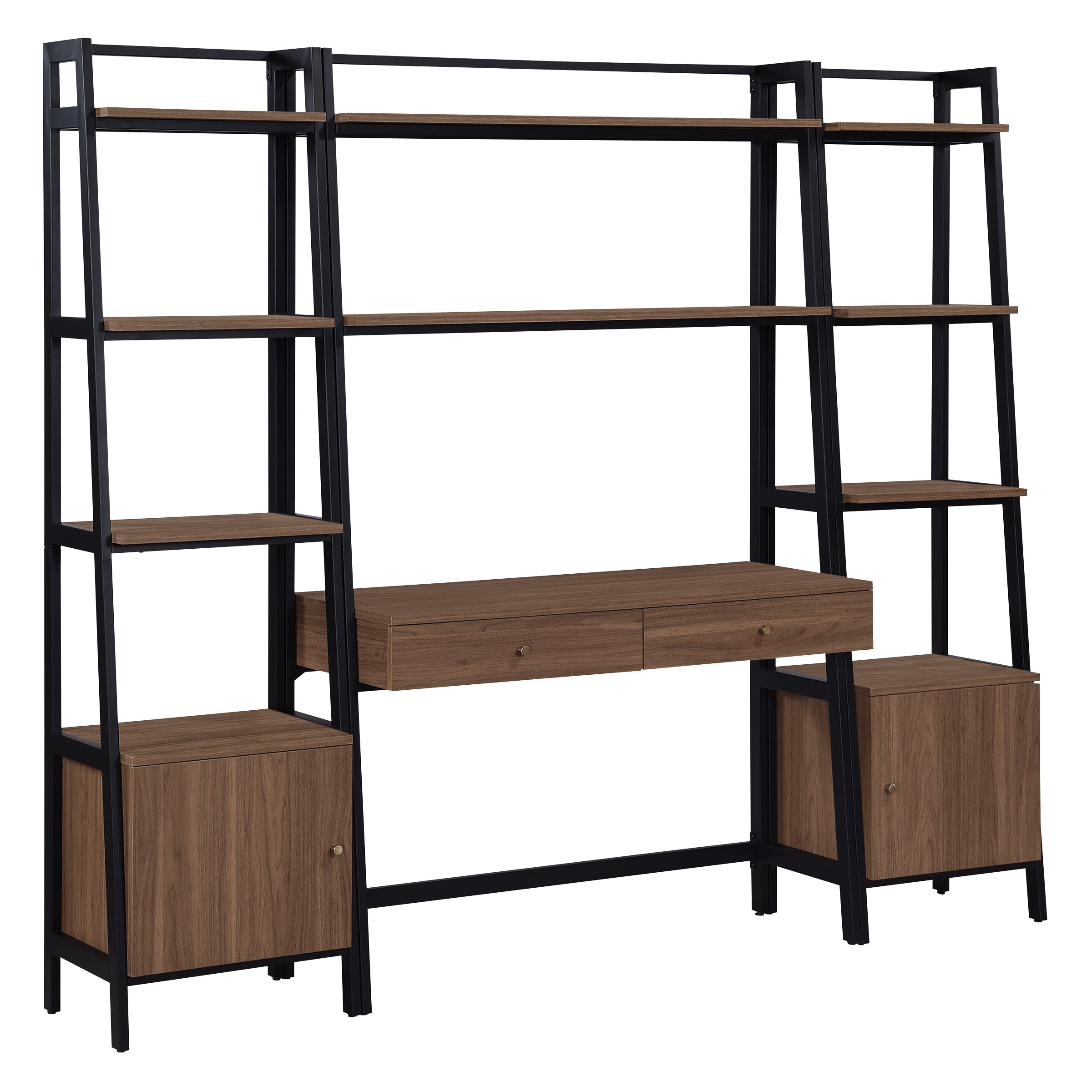 Lancaster Desk and Bookcase Kit - Majestic Walnut