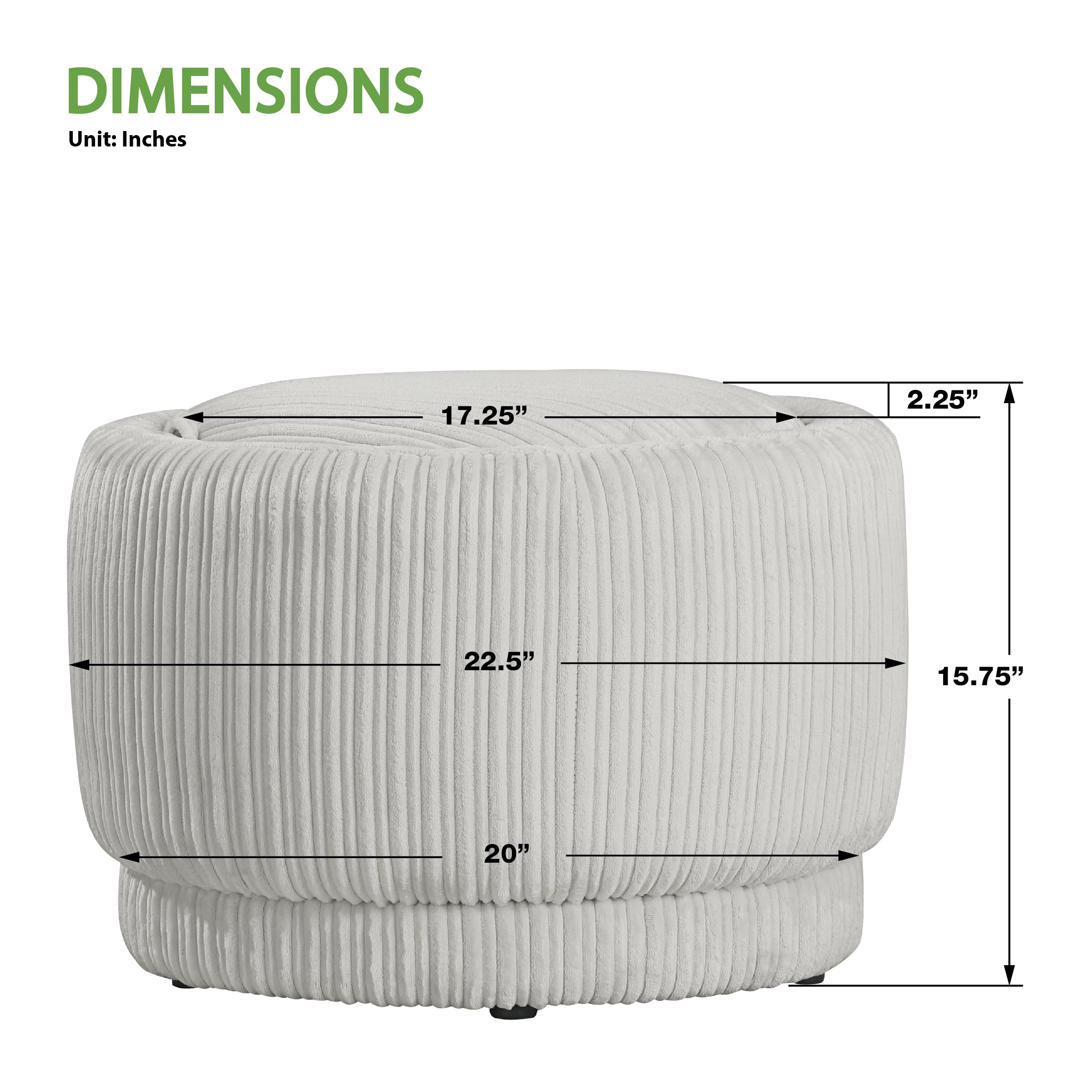 Lanyard Storage Ottoman - Taupe Cord