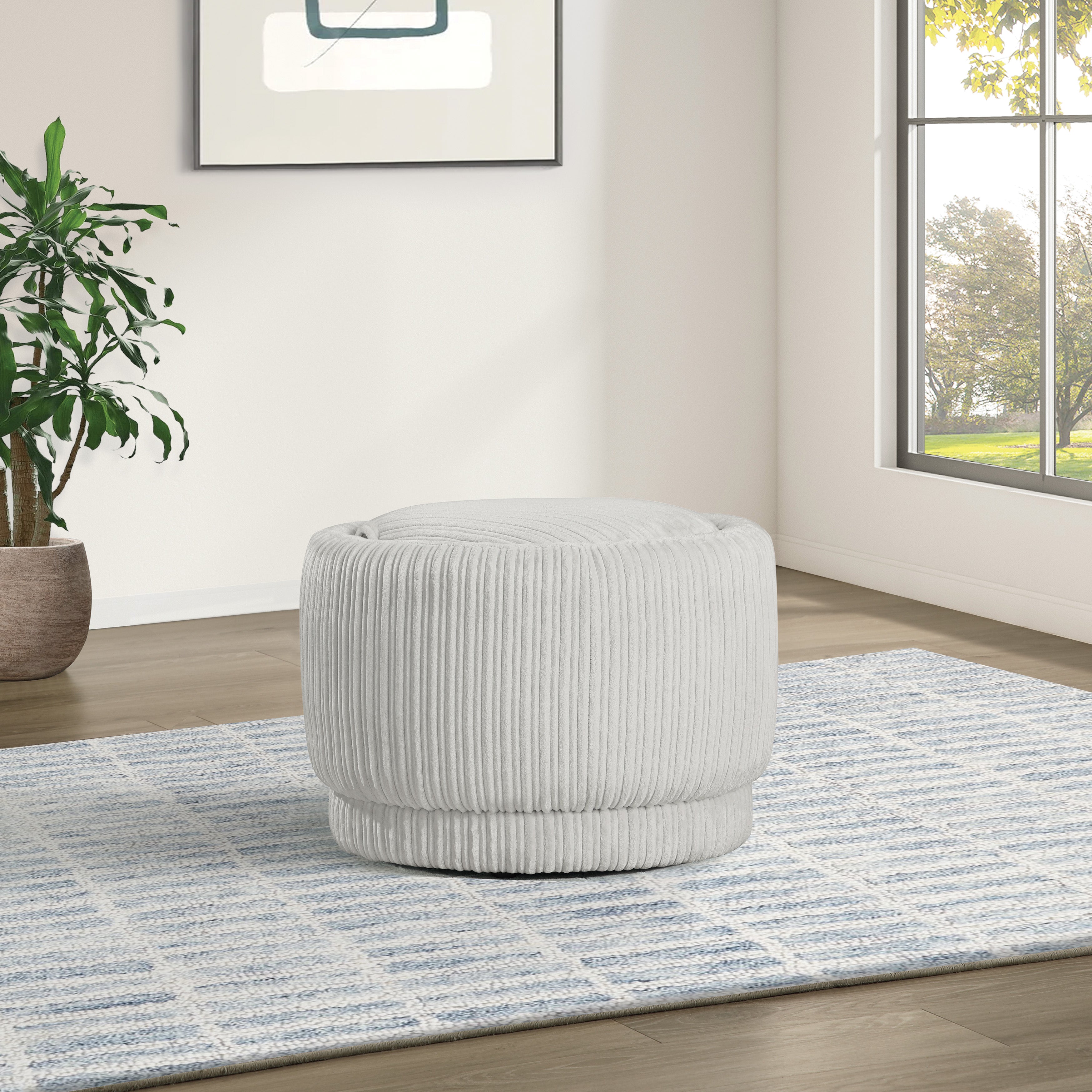Lanyard Storage Ottoman - Taupe Cord