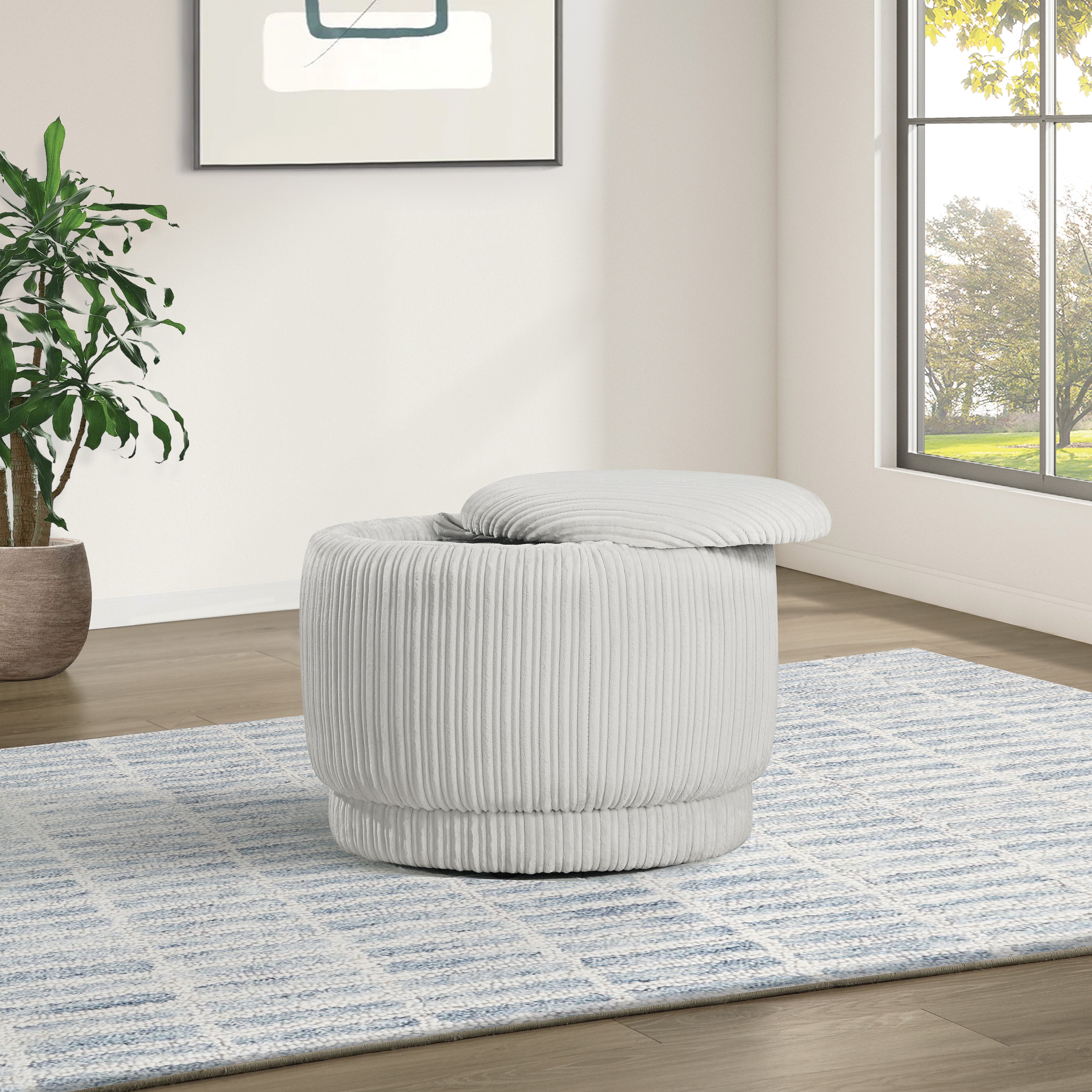 Lanyard Storage Ottoman - Taupe Cord