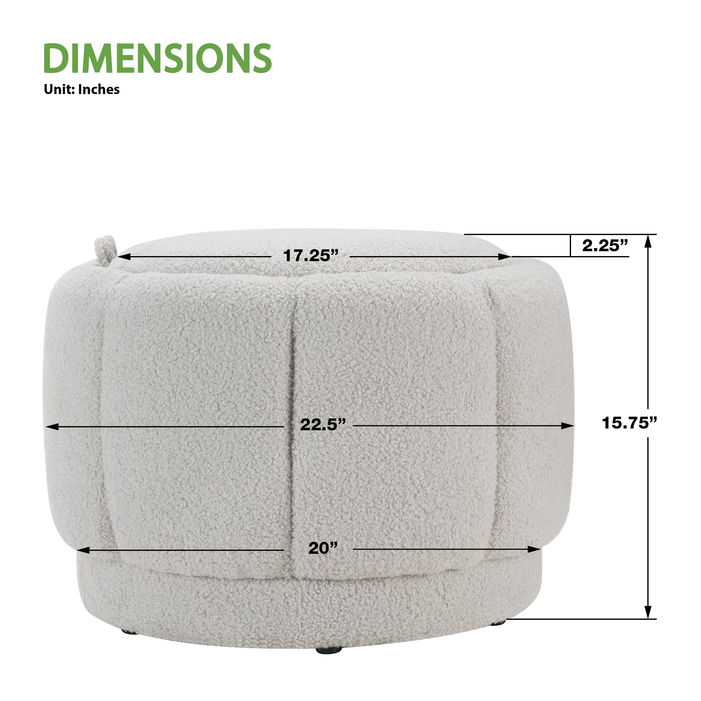 Lanyard Storage Ottoman - Fog