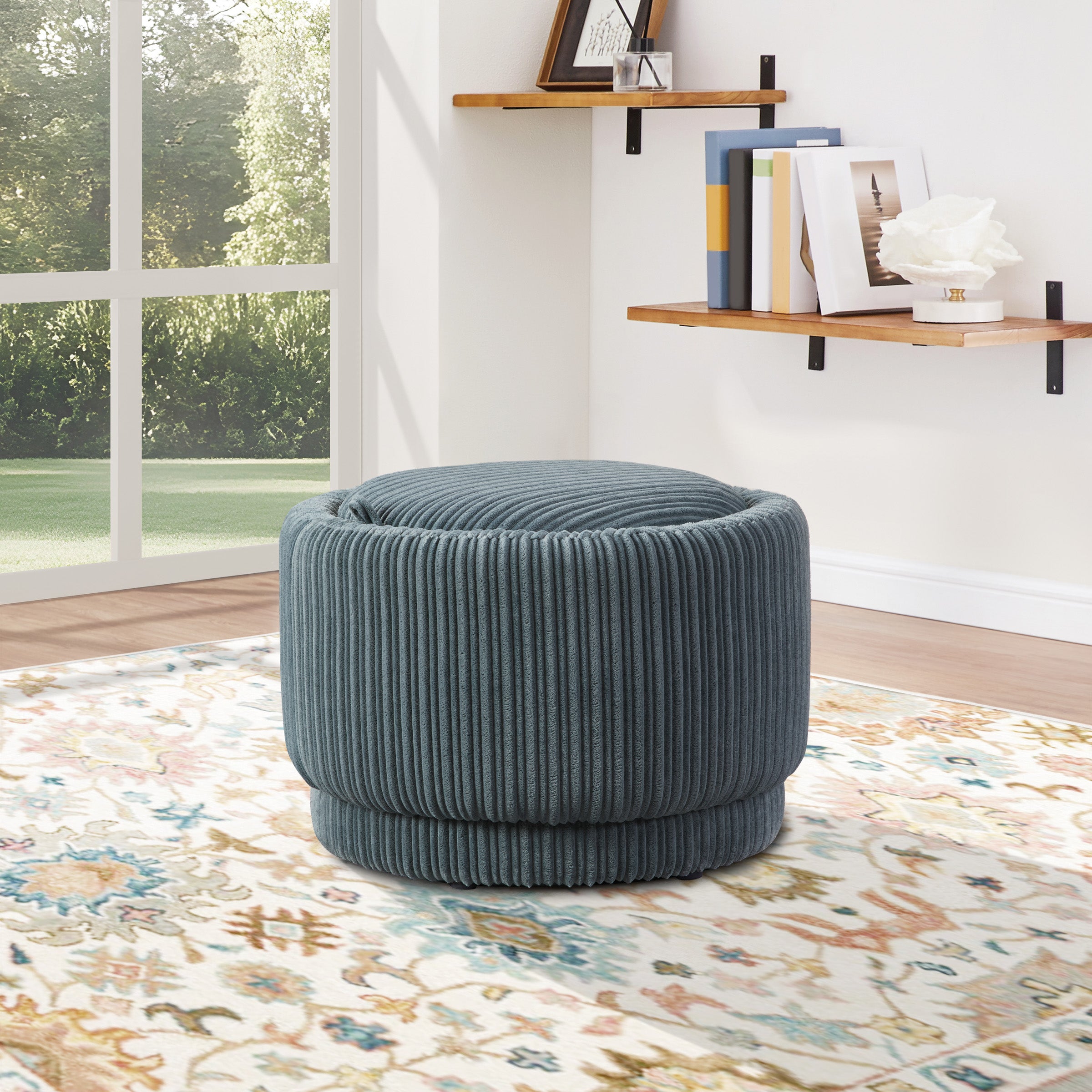 Lanyard Storage Ottoman - Slate Cord