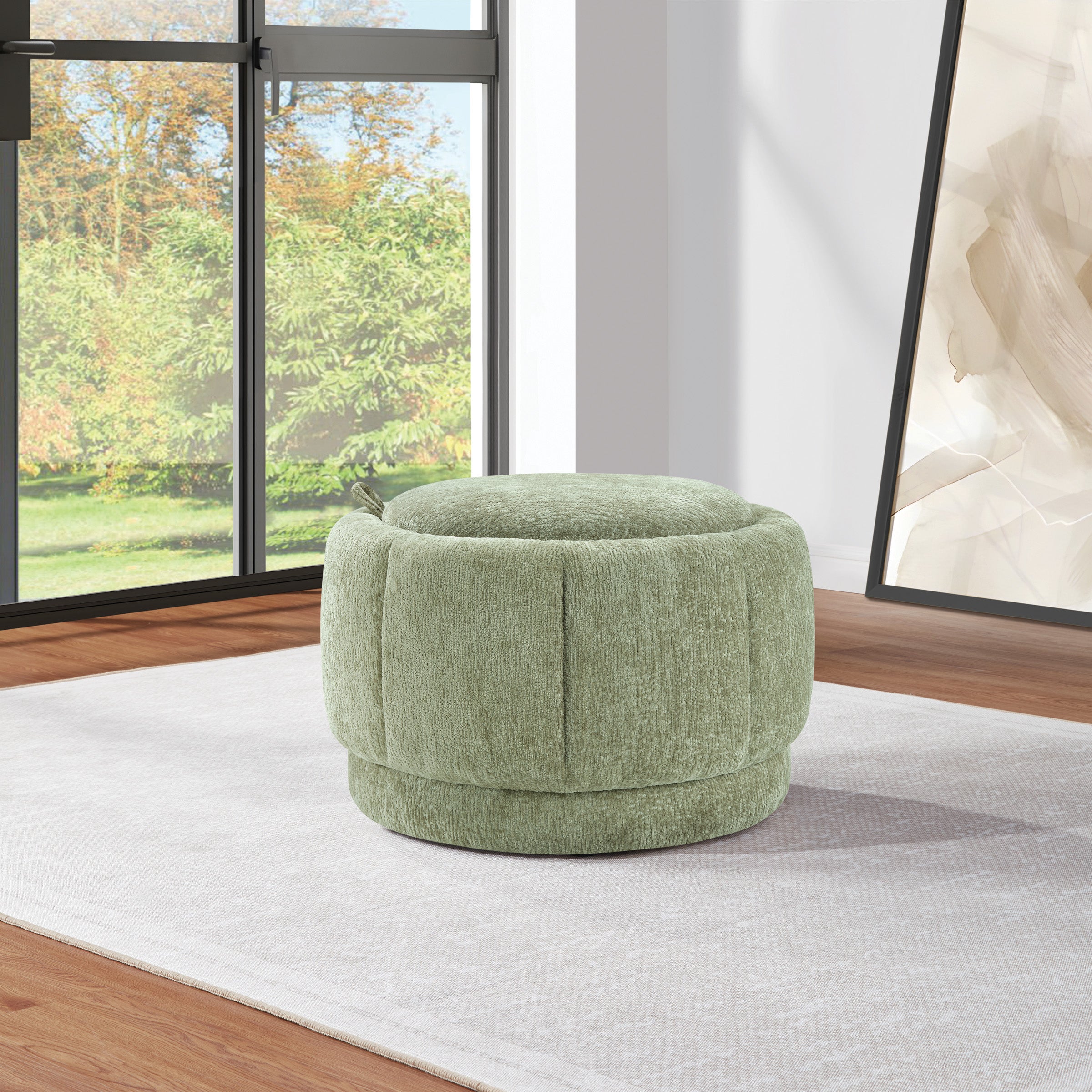 Lanyard Storage Ottoman - Spring Green