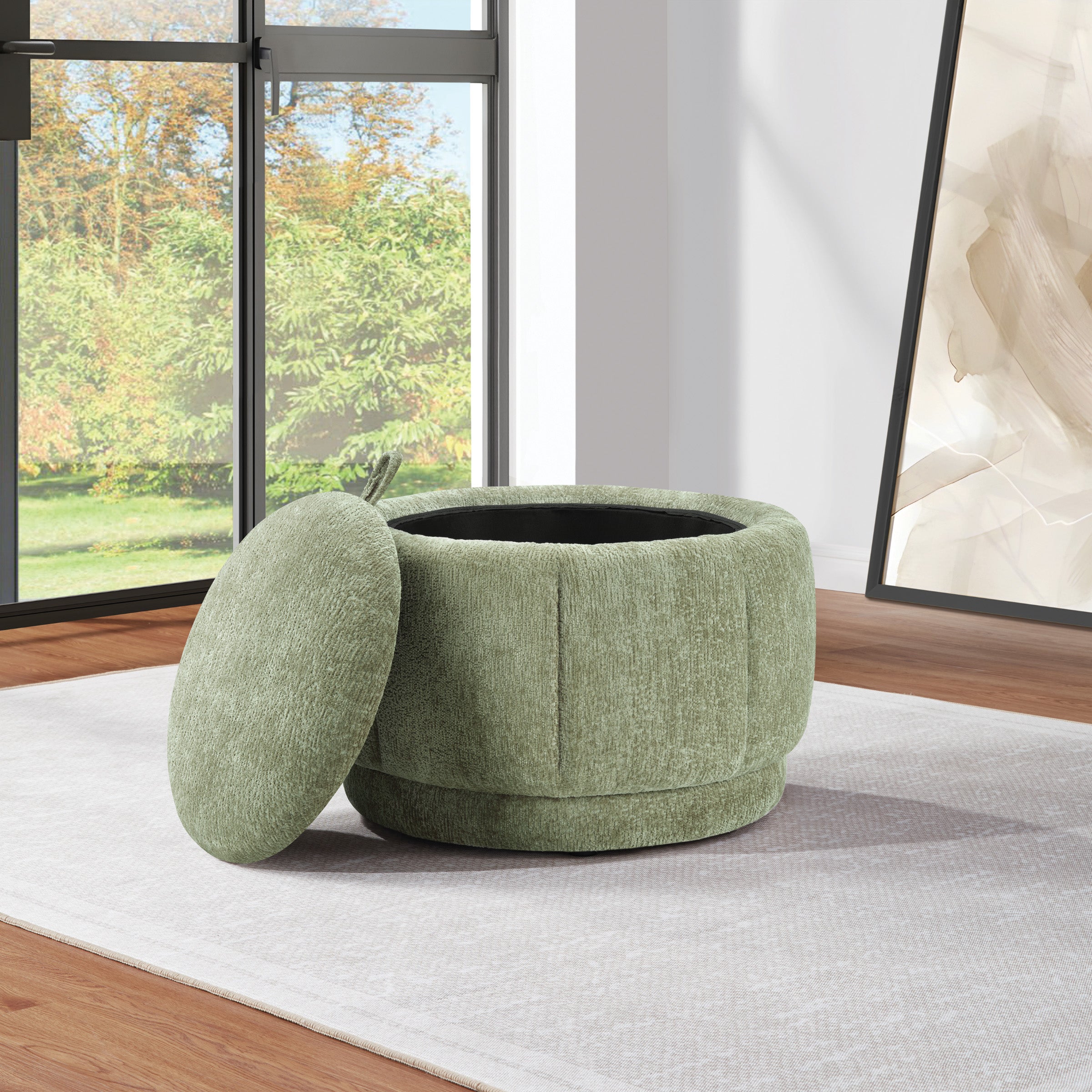 Lanyard Storage Ottoman - Spring Green