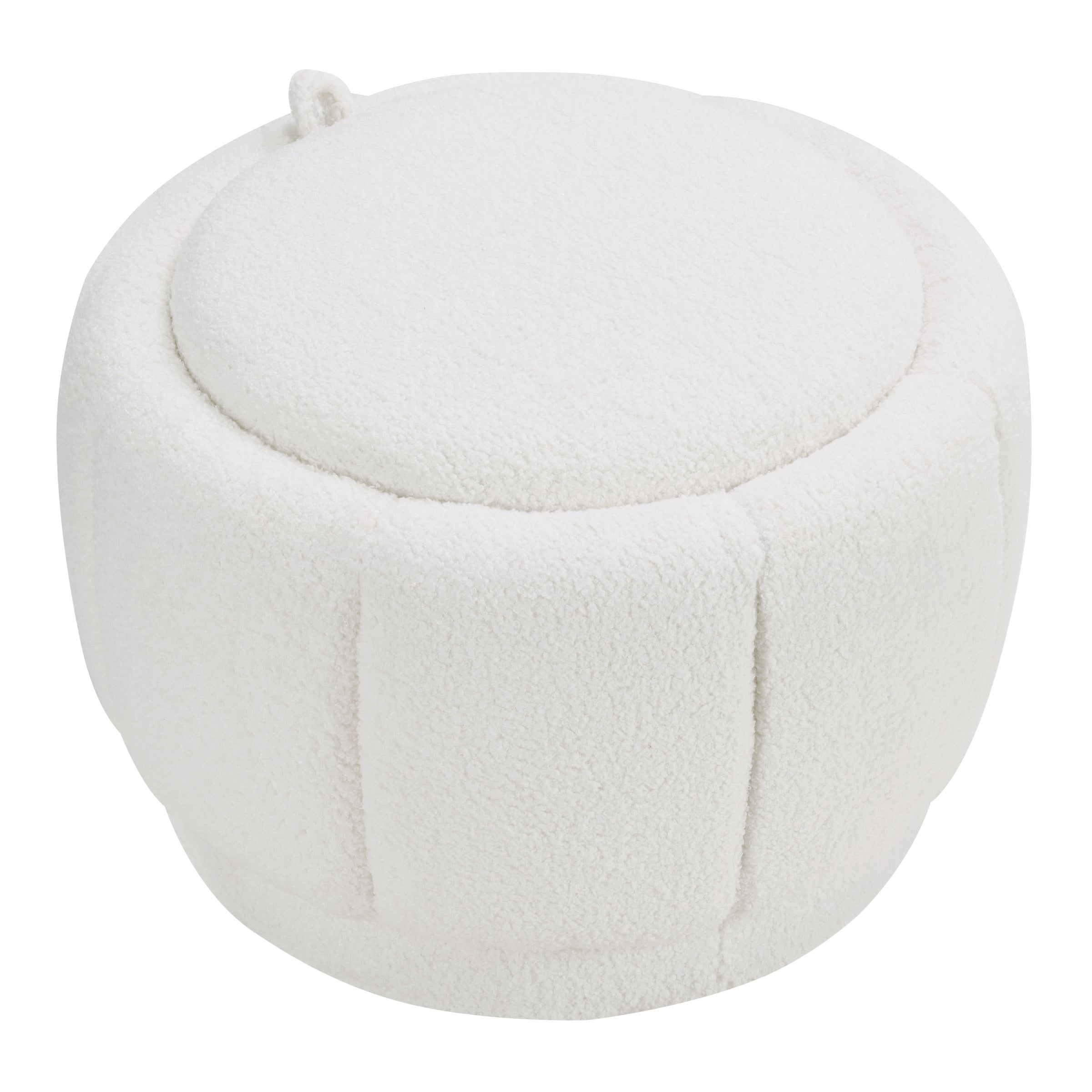 Lanyard Storage Ottoman - Ivory Sherpa