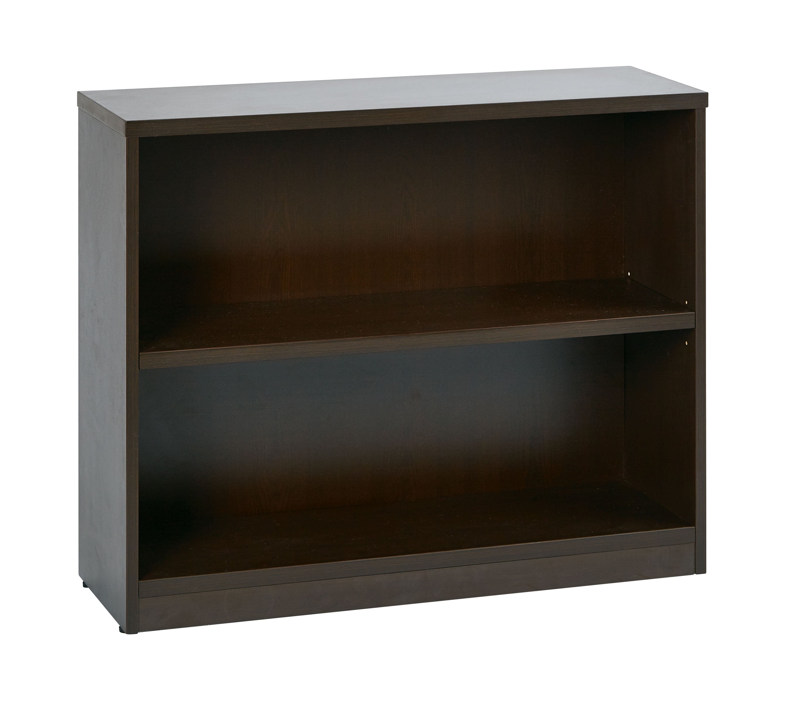 36Wx12Dx30H 2-Shelf Bookcase with 1" Thick Shelves - Espresso