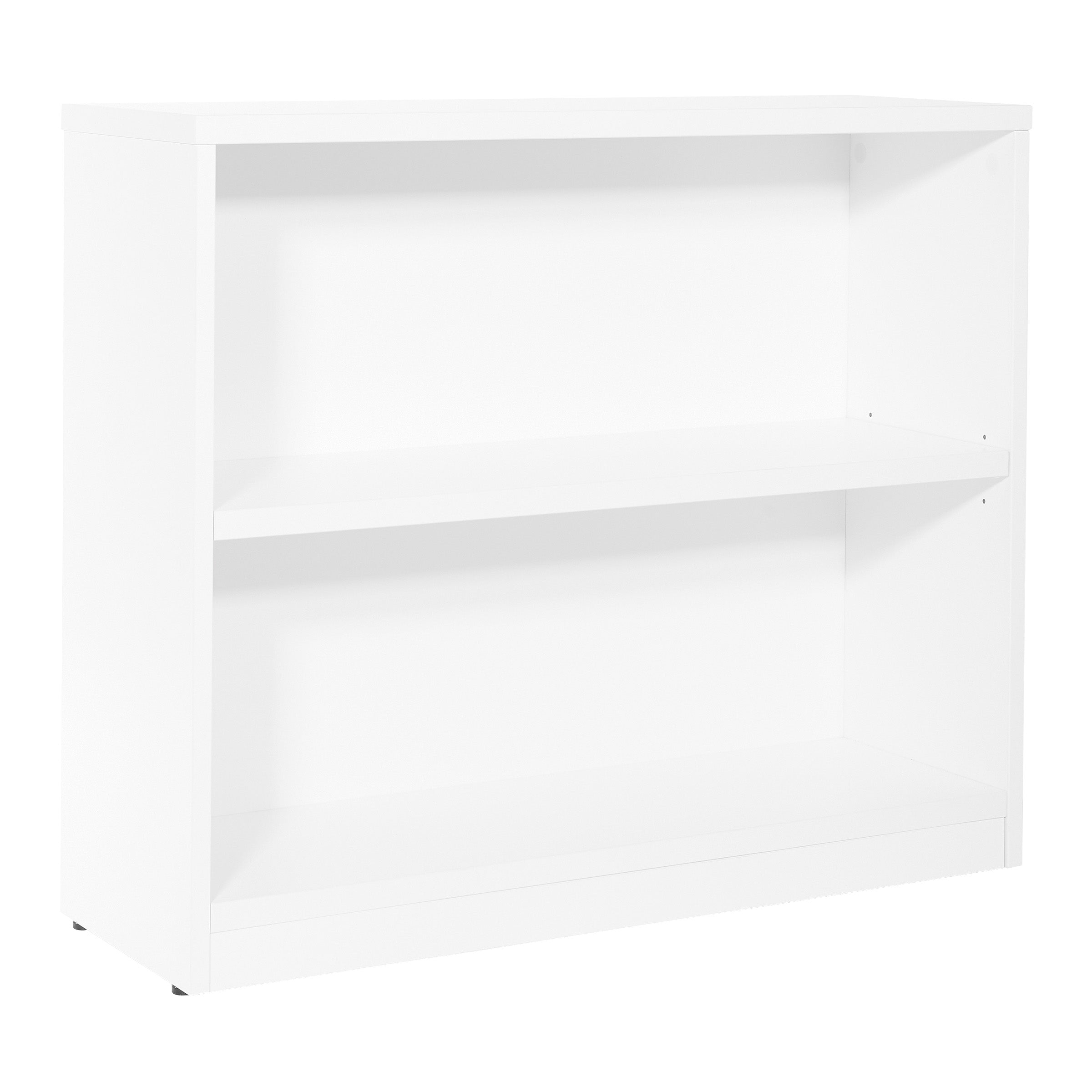 36Wx12Dx30H 2-Shelf Bookcase with 1" Thick Shelves - White