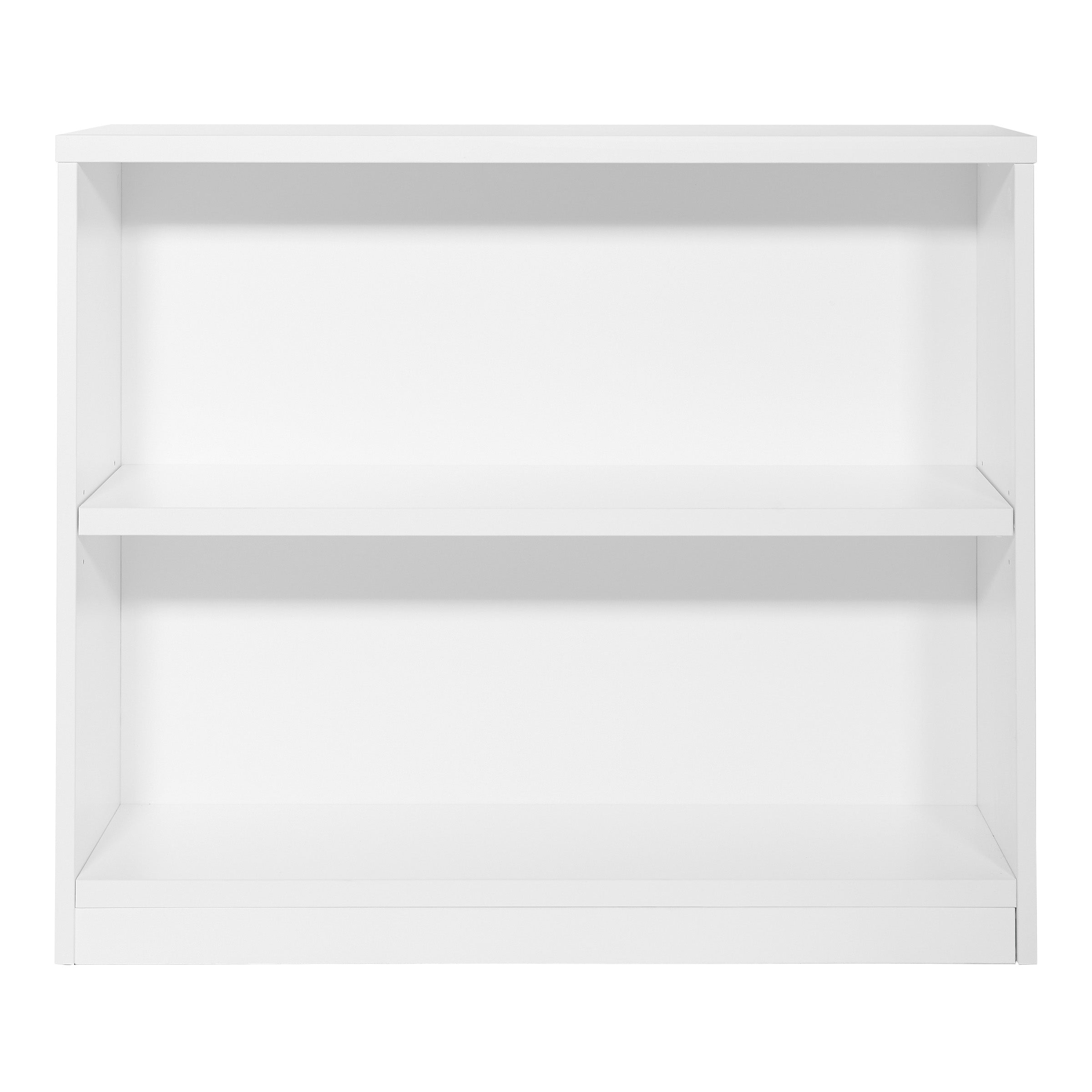 36Wx12Dx30H 2-Shelf Bookcase with 1" Thick Shelves - White