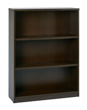 36Wx12Dx48H 3-Shelf Bookcase with 1" Thick Shelves - - Espresso