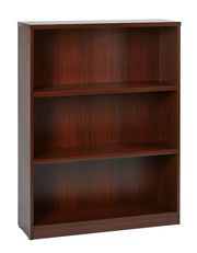 36Wx12Dx48H 3-Shelf Bookcase with 1" Thick Shelves - - Mahogany