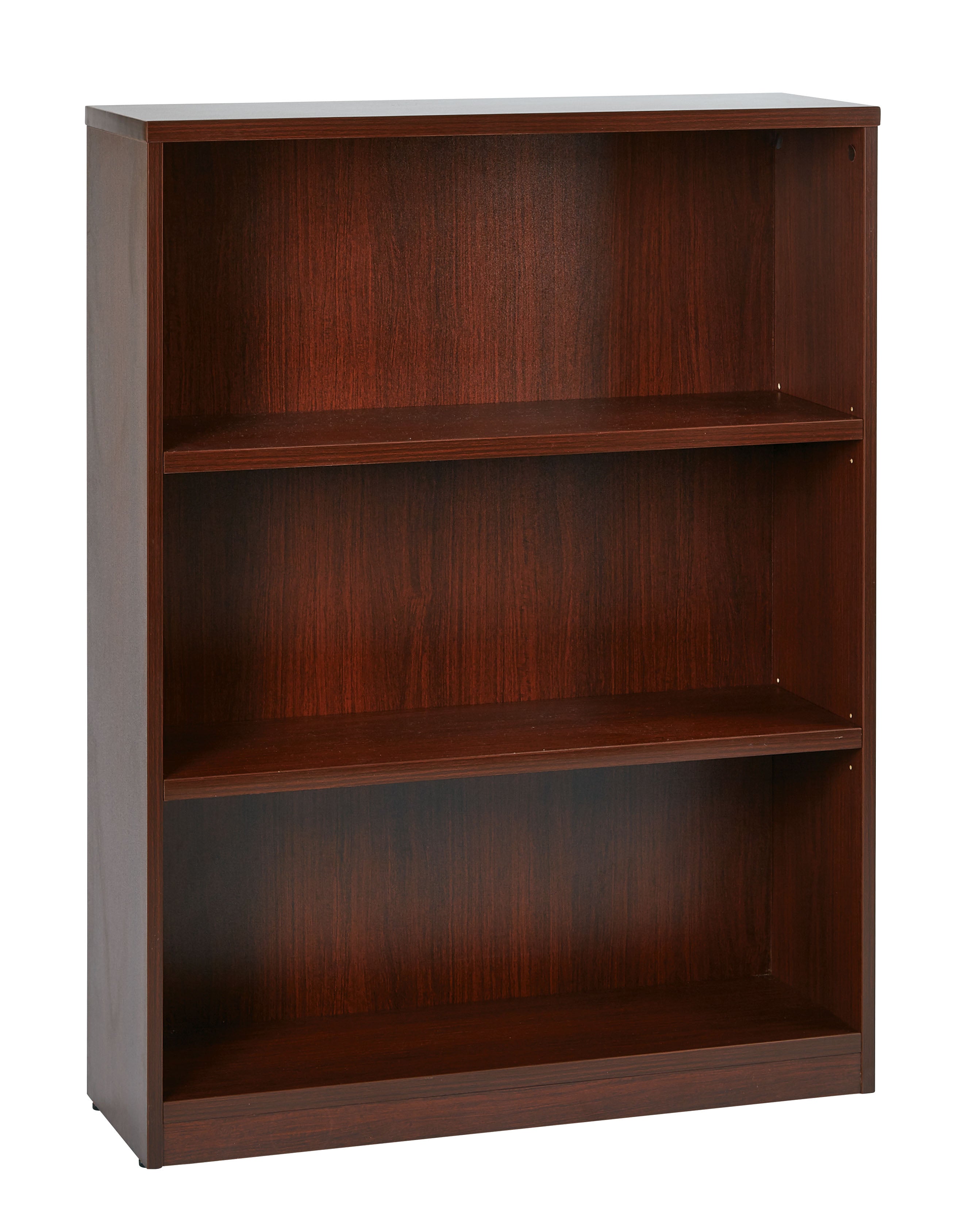 36Wx12Dx48H 3-Shelf Bookcase with 1" Thick Shelves - - Mahogany