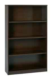 36Wx12Dx60H 4-Shelf Bookcase with 1" Thick Shelves - - Espresso