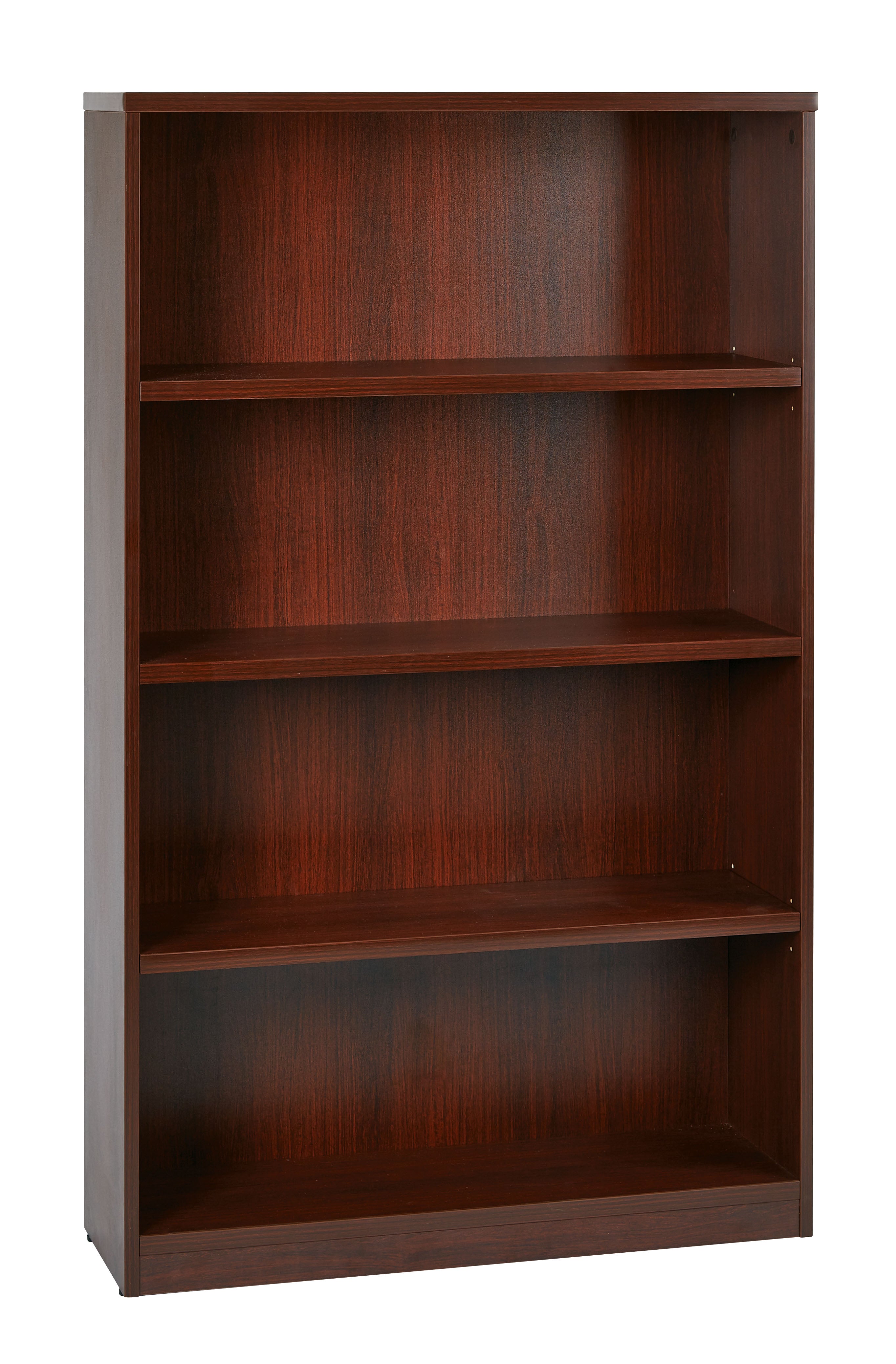 36Wx12Dx60H 4-Shelf Bookcase with 1" Thick Shelves - - Mahogany