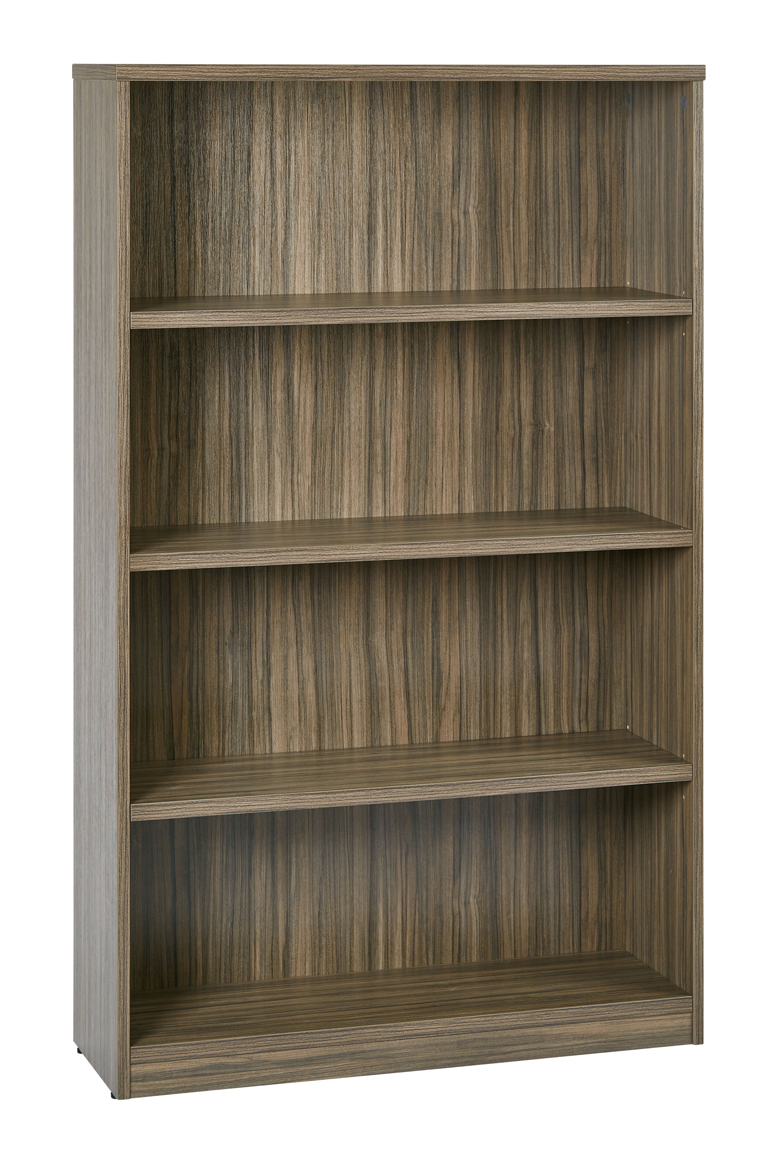 36Wx12Dx60H 4-Shelf Bookcase with 1" Thick Shelves - - Urban Walnut
