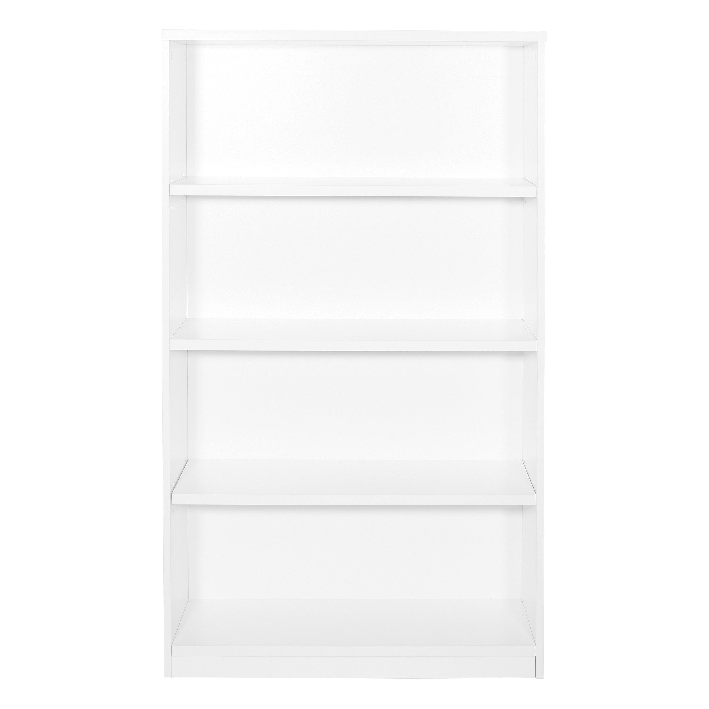36Wx12Dx60H 4-Shelf Bookcase with 1" Thick Shelves - - White