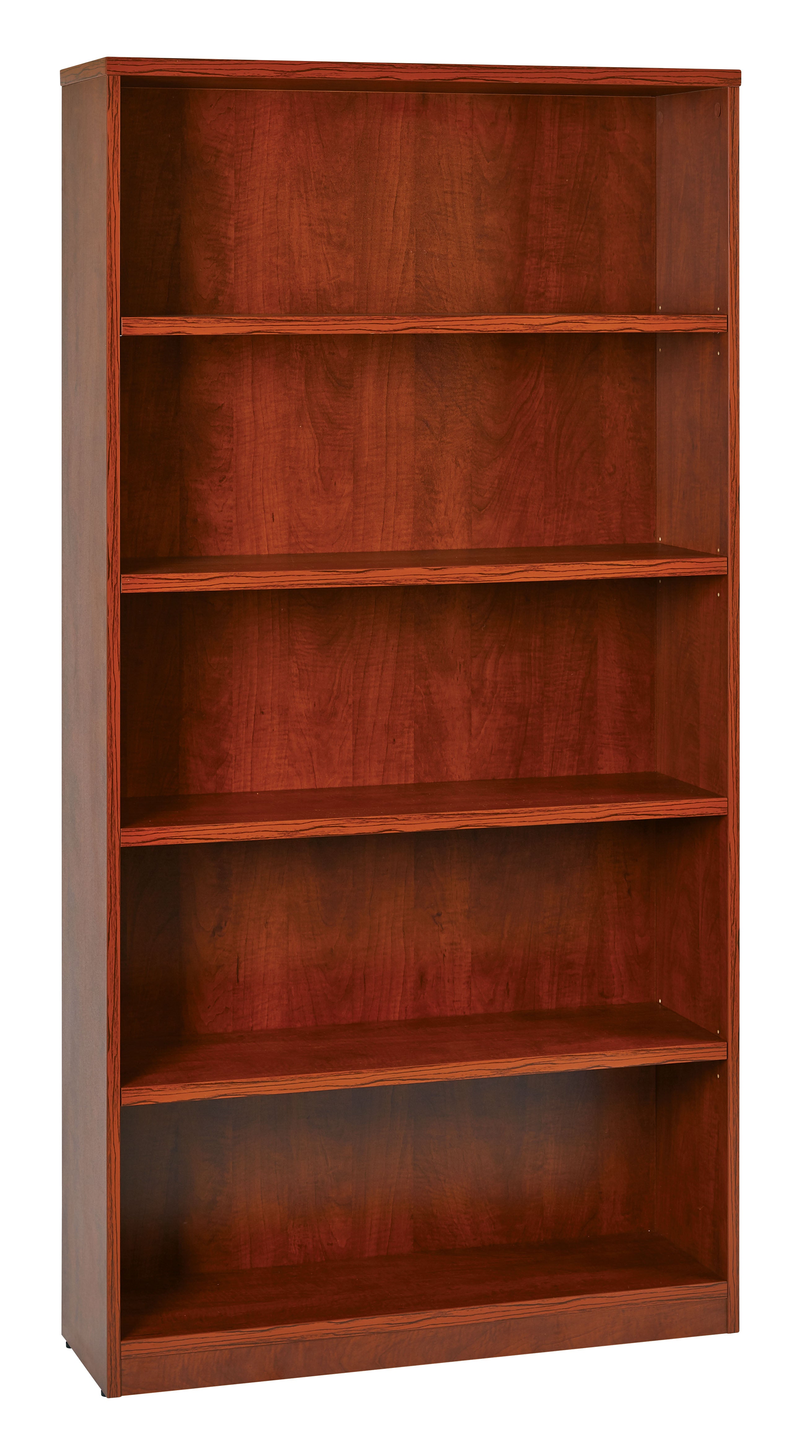 36Wx12Dx72H 5-Shelf Bookcase with 1" Thick Shelves - - Cherry