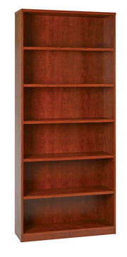 36Wx12Dx84H 6-Shelf Bookcase with 1" Thick Shelves - - Cherry