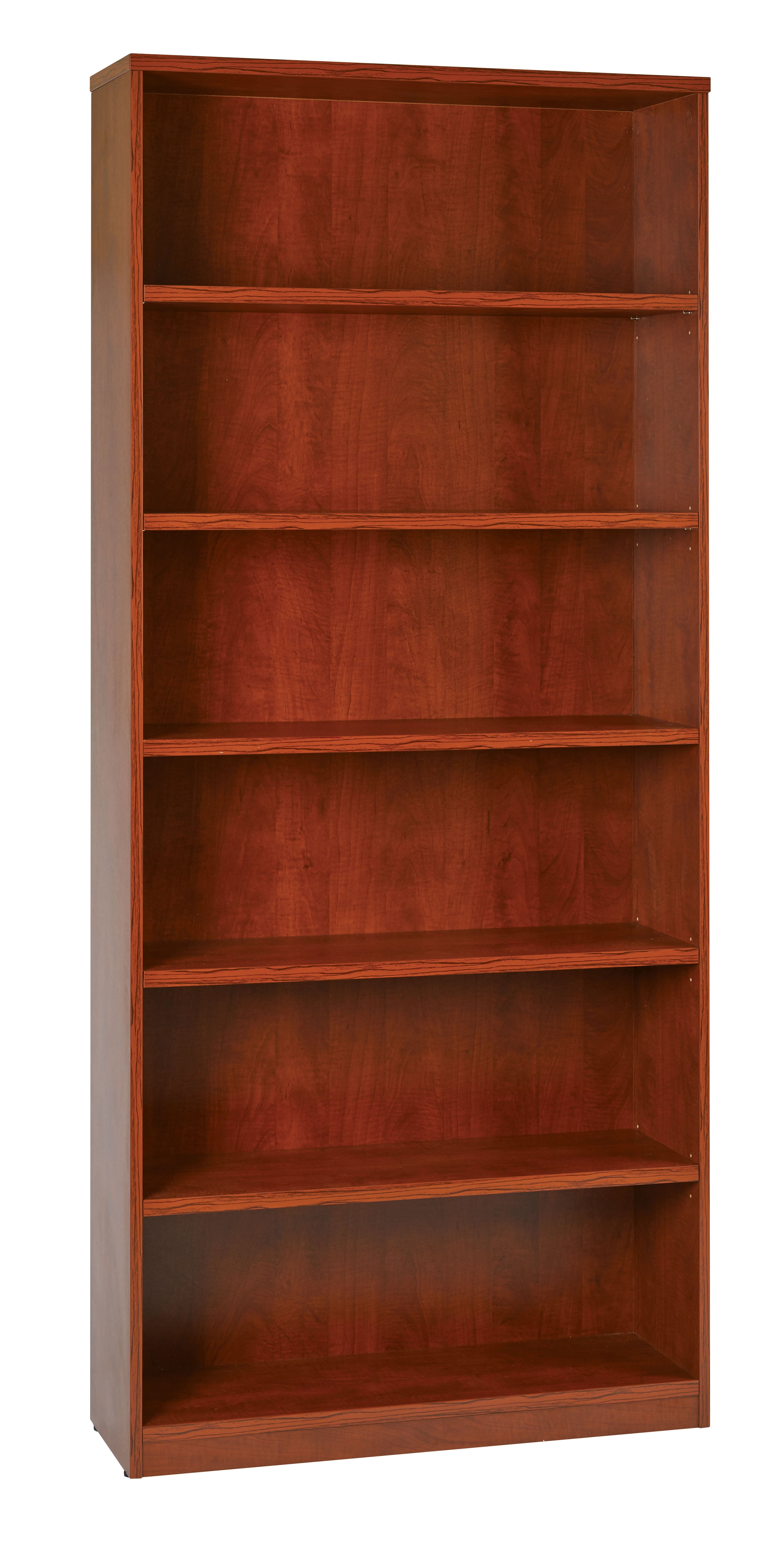 36Wx12Dx84H 6-Shelf Bookcase with 1" Thick Shelves - - Cherry