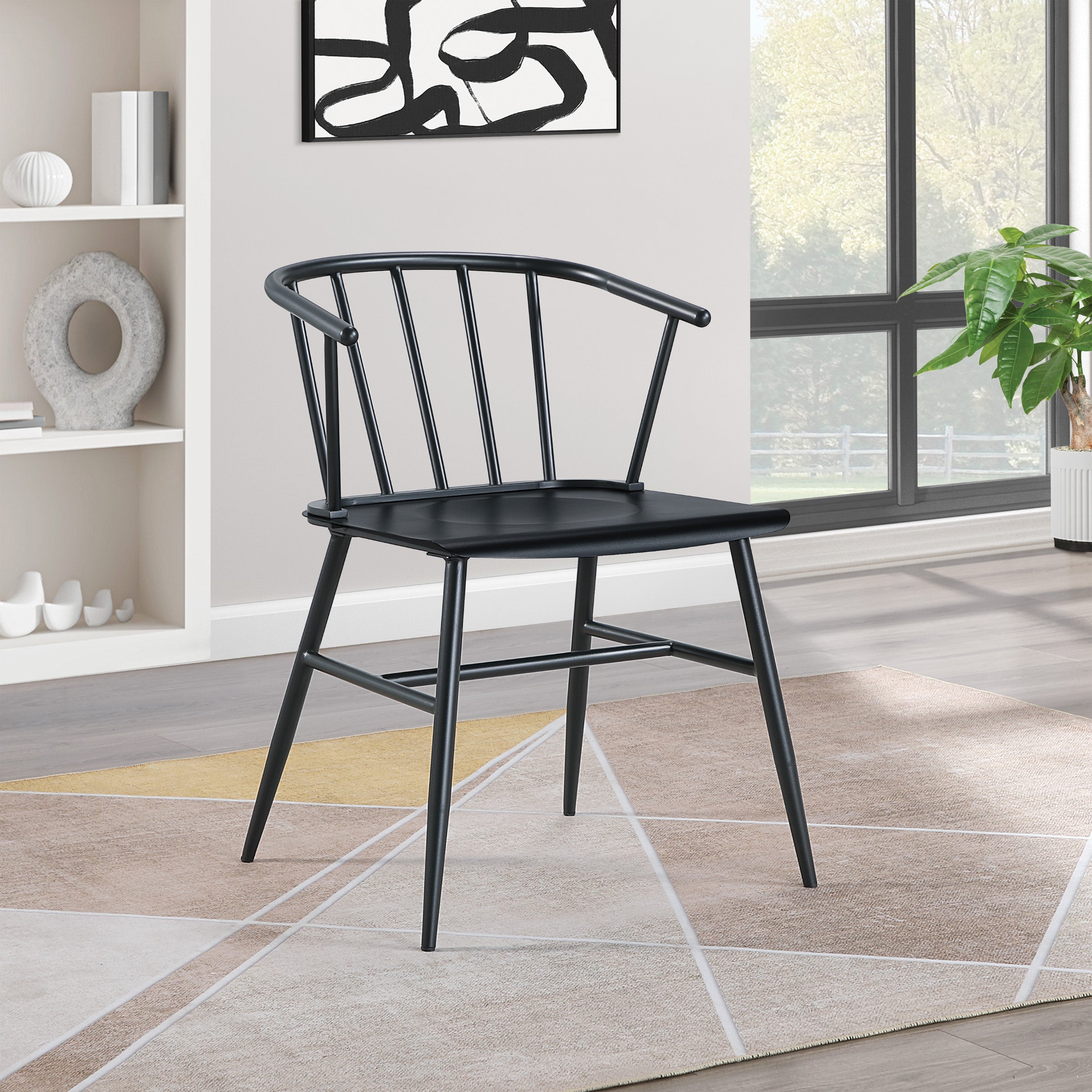 Lincoln All Metal Chair - Black