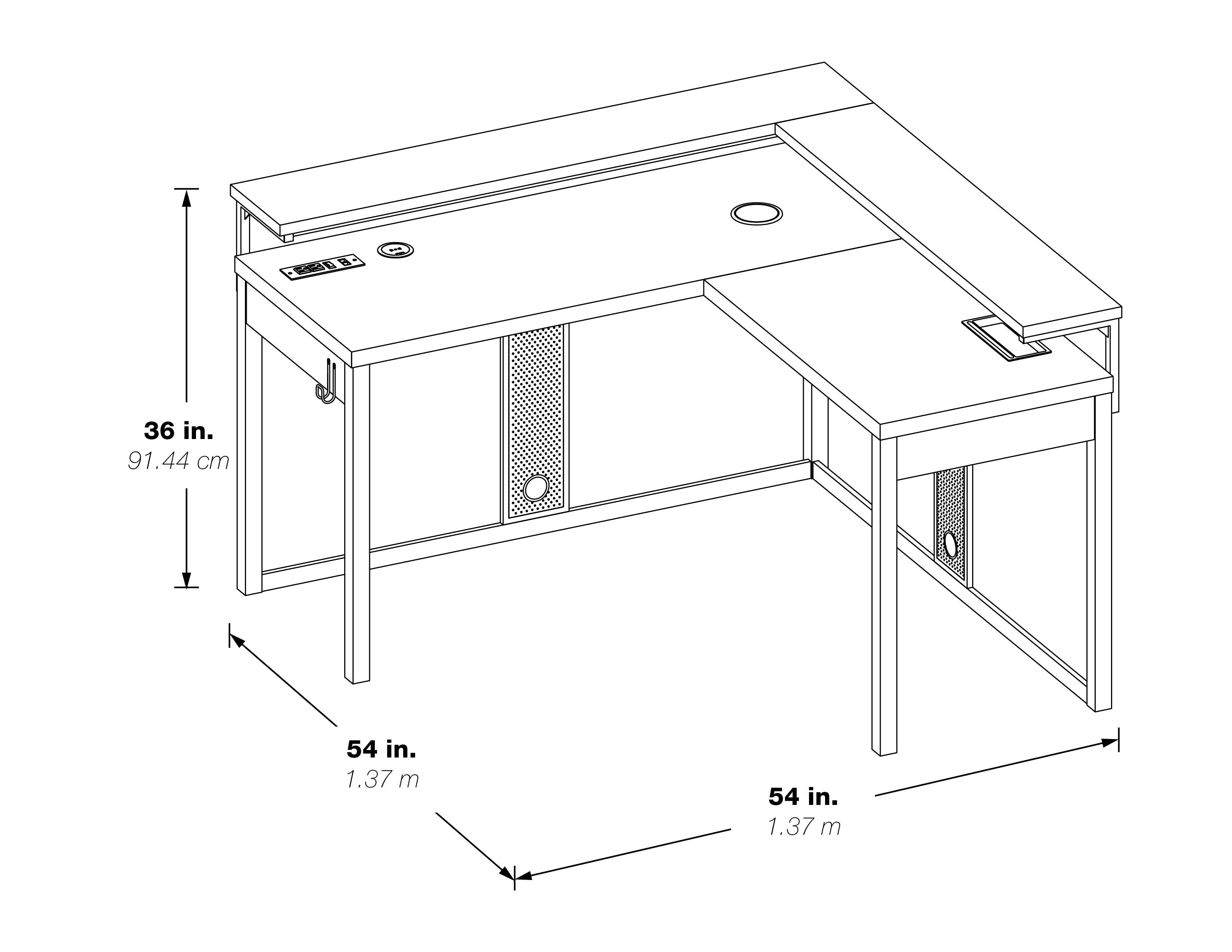 Loadout L/Shape Gaming Desk - Black