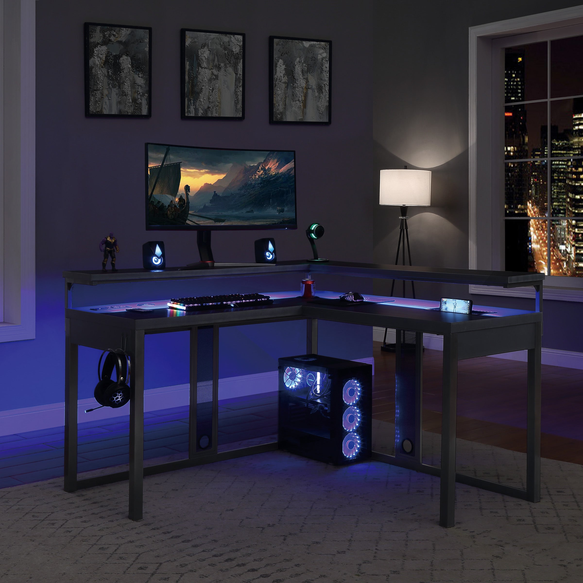 Loadout L/Shape Gaming Desk - Black