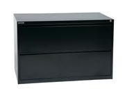 42" Wide 2 Drawer Lateral File With Core-Removeable Lock & Adjustable Glides - Black