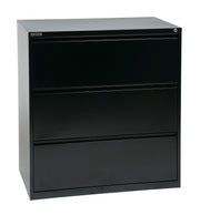 36" Wide 3 Drawer Lateral File With Core-Removeable Lock & Adjustable Glides - Black
