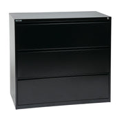 42" Wide 3 Drawer Lateral File With Core-Removeable Lock & Adjustable Glides - Black