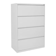 36" Wide 4 Drawer Lateral File With Core-Removeable Lock & Adjustable Glides - White