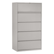 36" Wide 5 Drawer Lateral File With Core-Removeable Lock & Adjustable Glides - Innertone Light